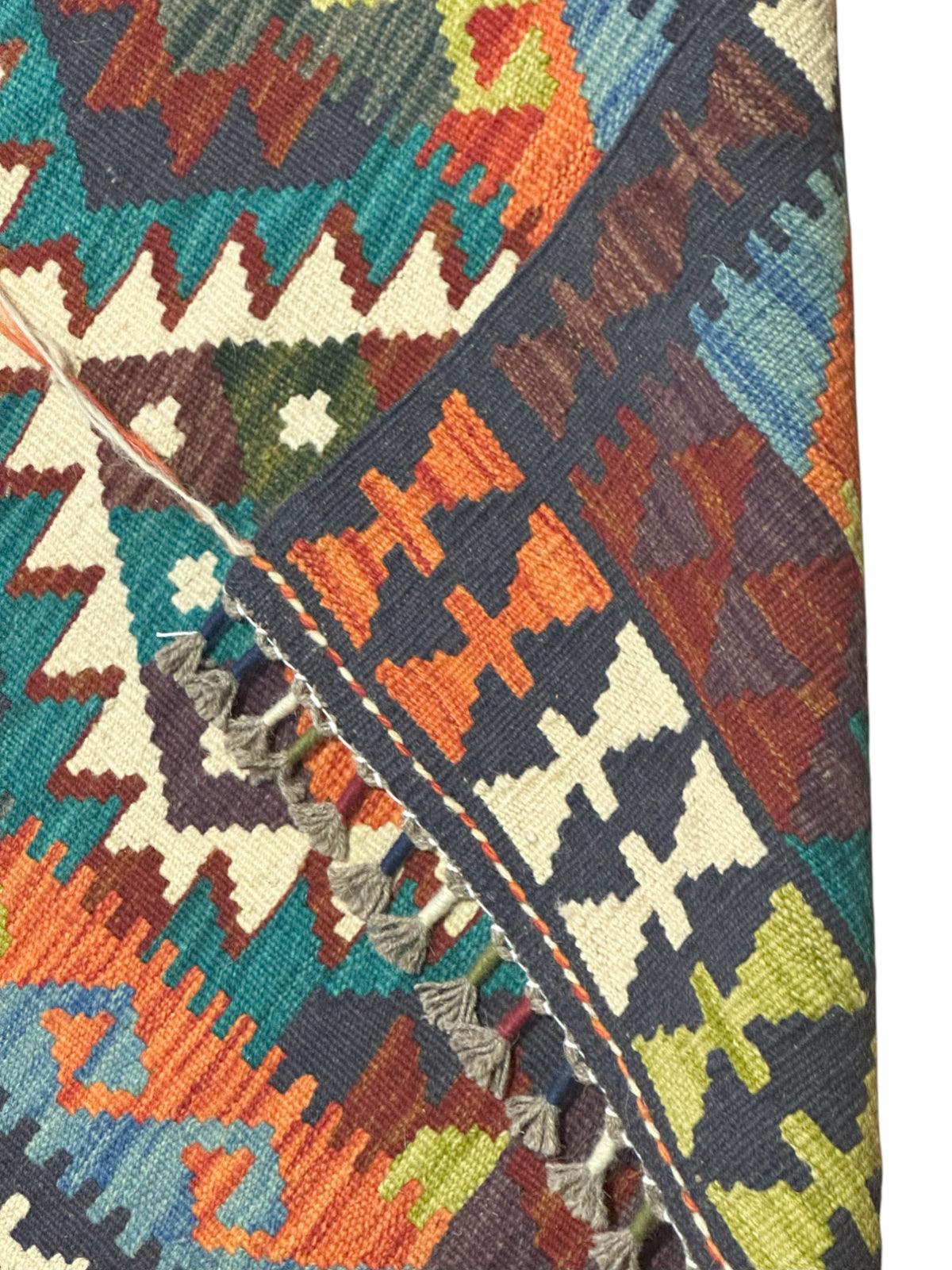 Afghan Kilim Runner 2'1" x 6'6", Hand-Woven Wool, No. 357, view 3