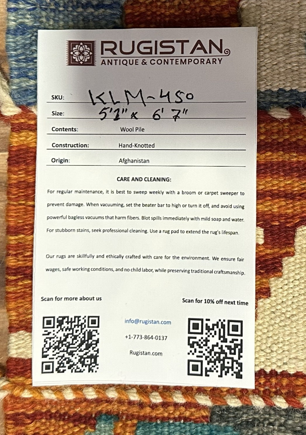 Afghan Kilim Rug 5x7, Teal, Rust & Navy, Hand-Woven Wool Flatweave, view 4