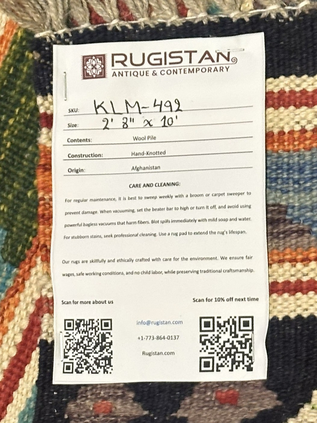 Afghan Kilim Runner 3x10, Navy, Rust & Teal, Hand-Woven Wool Flatweave, view 4