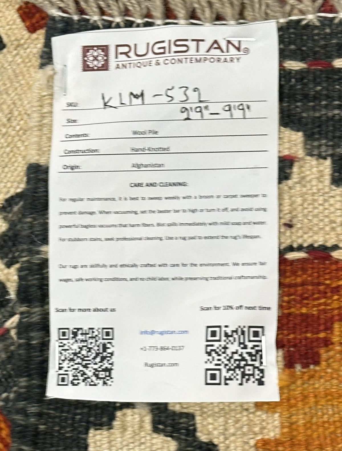 Afghan Kilim Runner 2'9" x 9'9", Hand-Woven Wool, No. 532, view 4