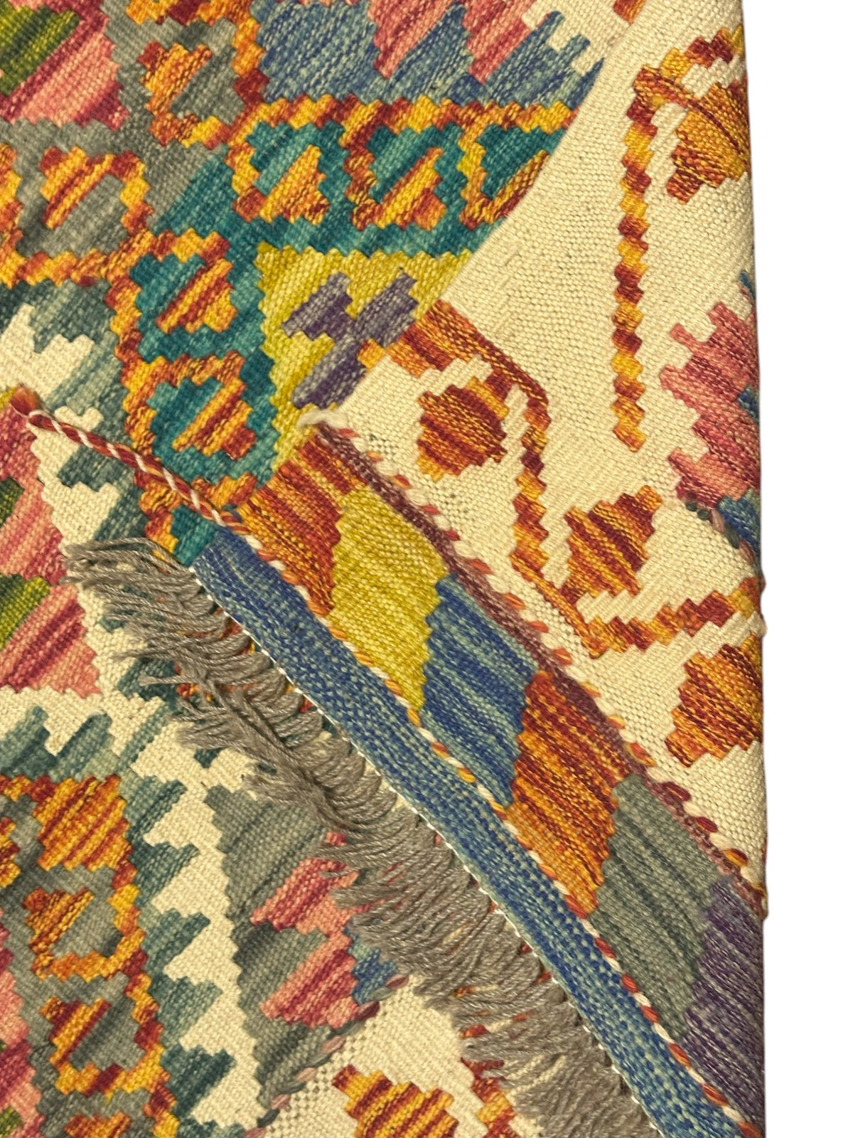 Afghan Kilim Rug 2'10" x 4'11", Hand-Woven Wool, No. 543, view 3