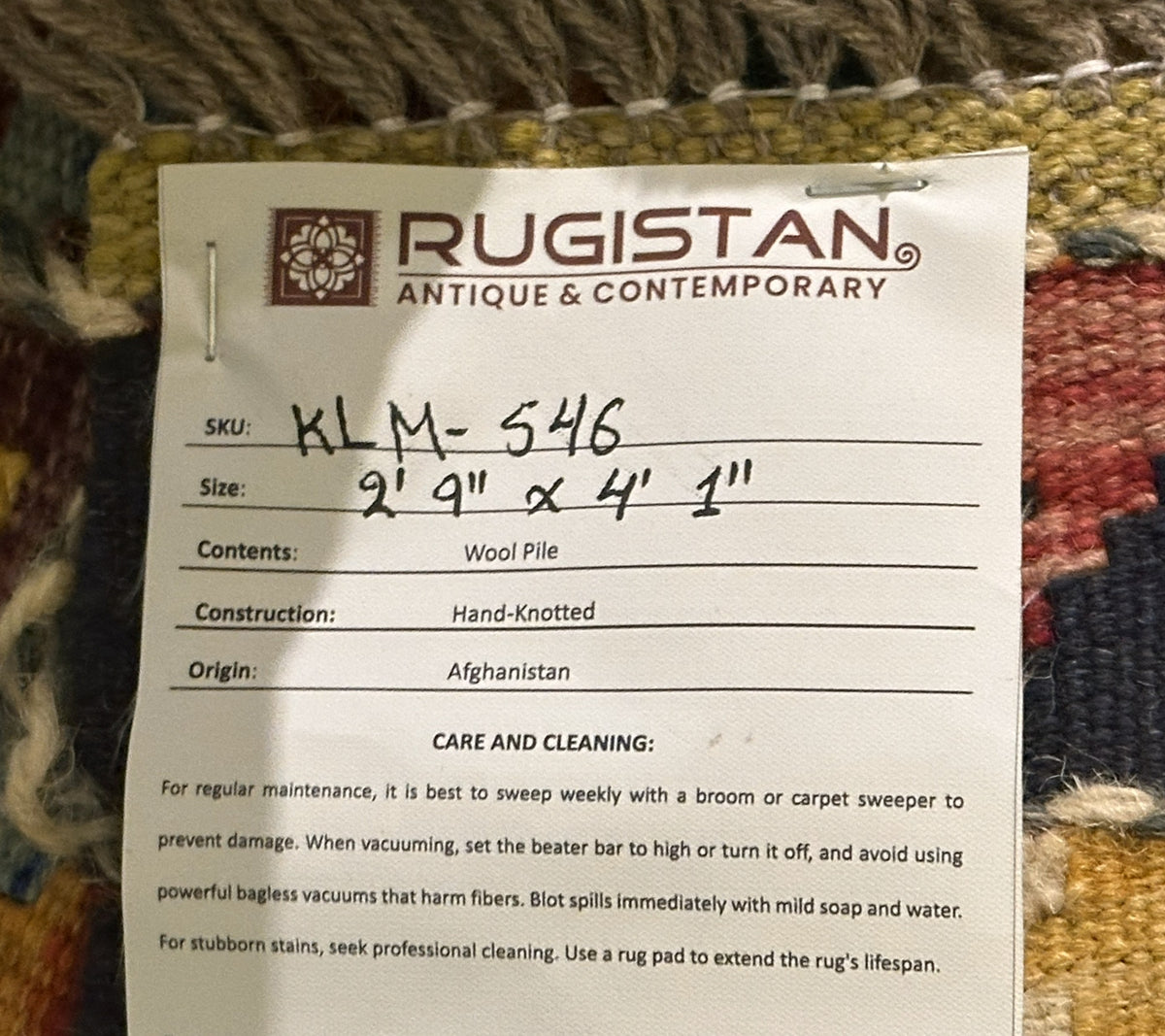 Afghan Kilim Rug 2'9" x 4'1", Hand-Woven Wool, No. 546, view 4