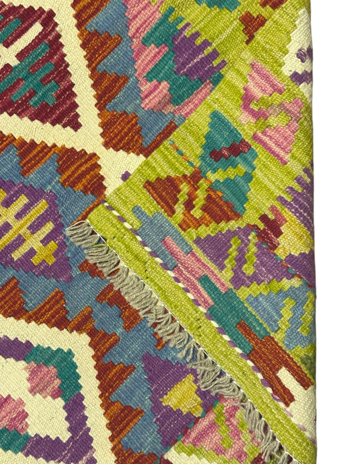 Afghan Kilim Rug 2'9" x 3'8", Hand-Woven Wool, No. 585, view 3