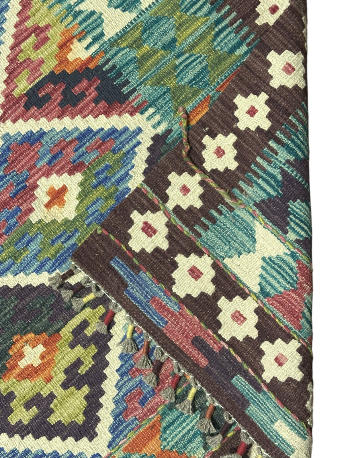 Afghan Kilim Rug 5'11" x 8', Hand-Woven Wool, view 4