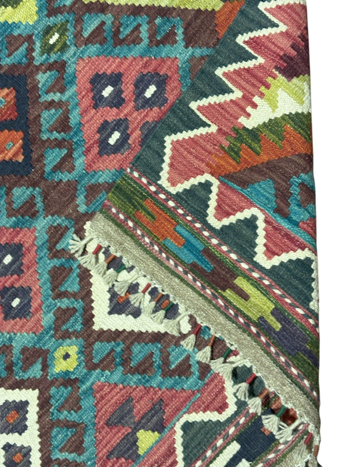 Afghan Kilim Rug 4'3" x 6', Hand-Woven Wool, No. 599, view 3