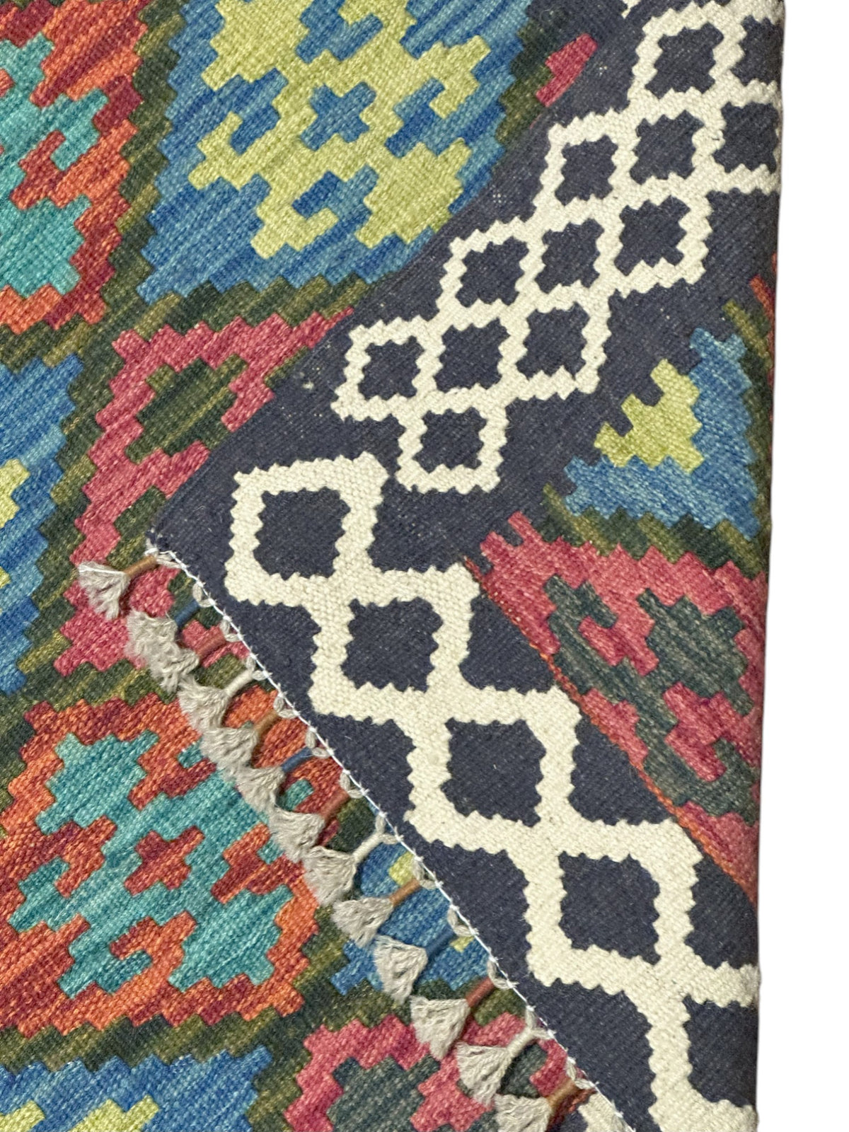 Afghan Kilim Rug 3'6" x 4'11", Hand-Woven Wool, No. 604, view 3