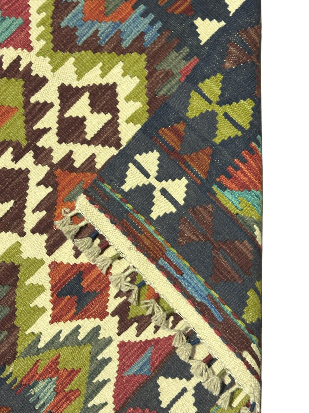 Afghan Kilim Rug 2'8" x 4'1", Hand-Woven Wool, No. 616, view 3