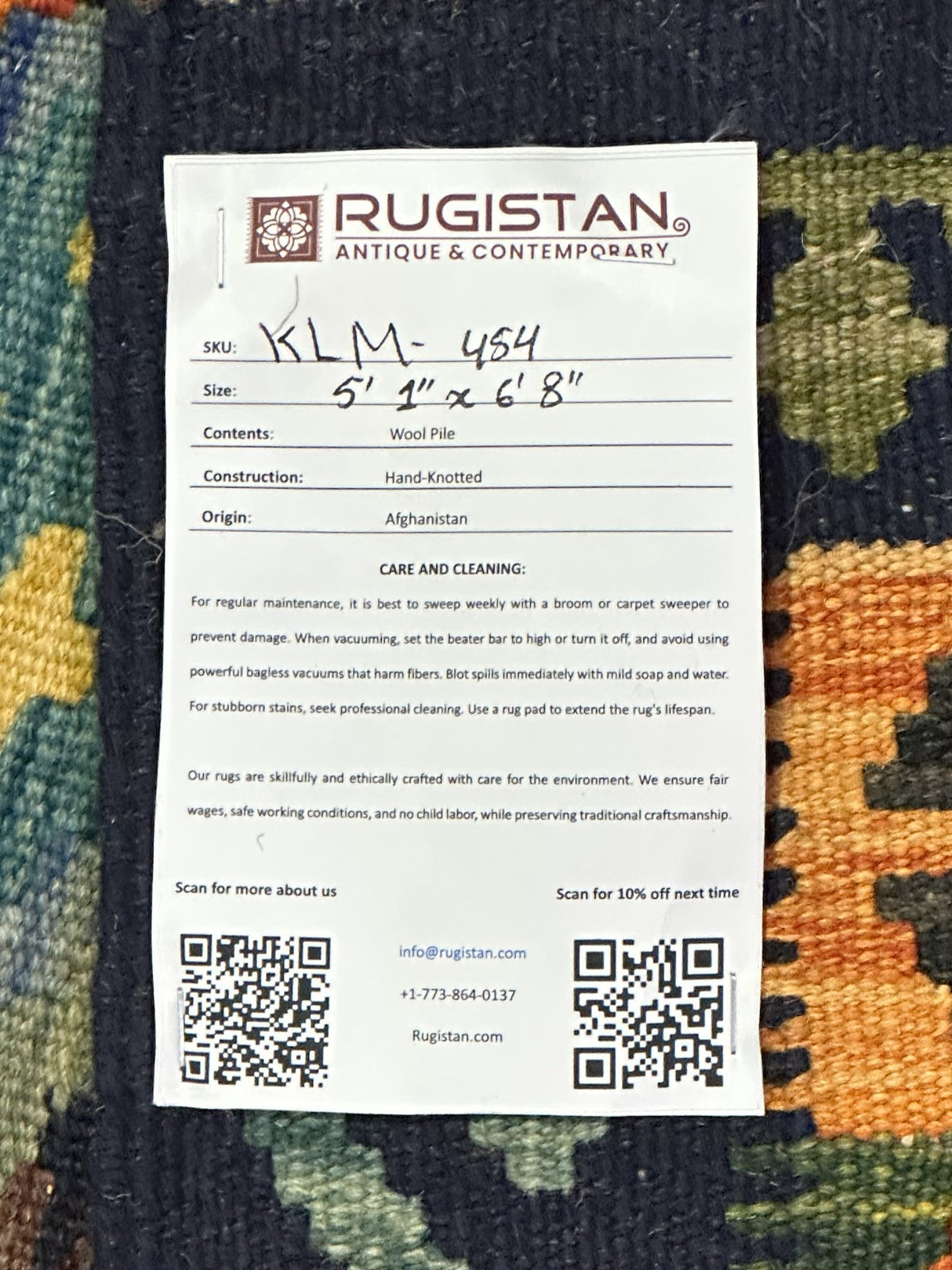 Afghan Kilim Rug 5x7, Teal, Navy & Gold, Diamond Lattice Wool Flatweave, view 4