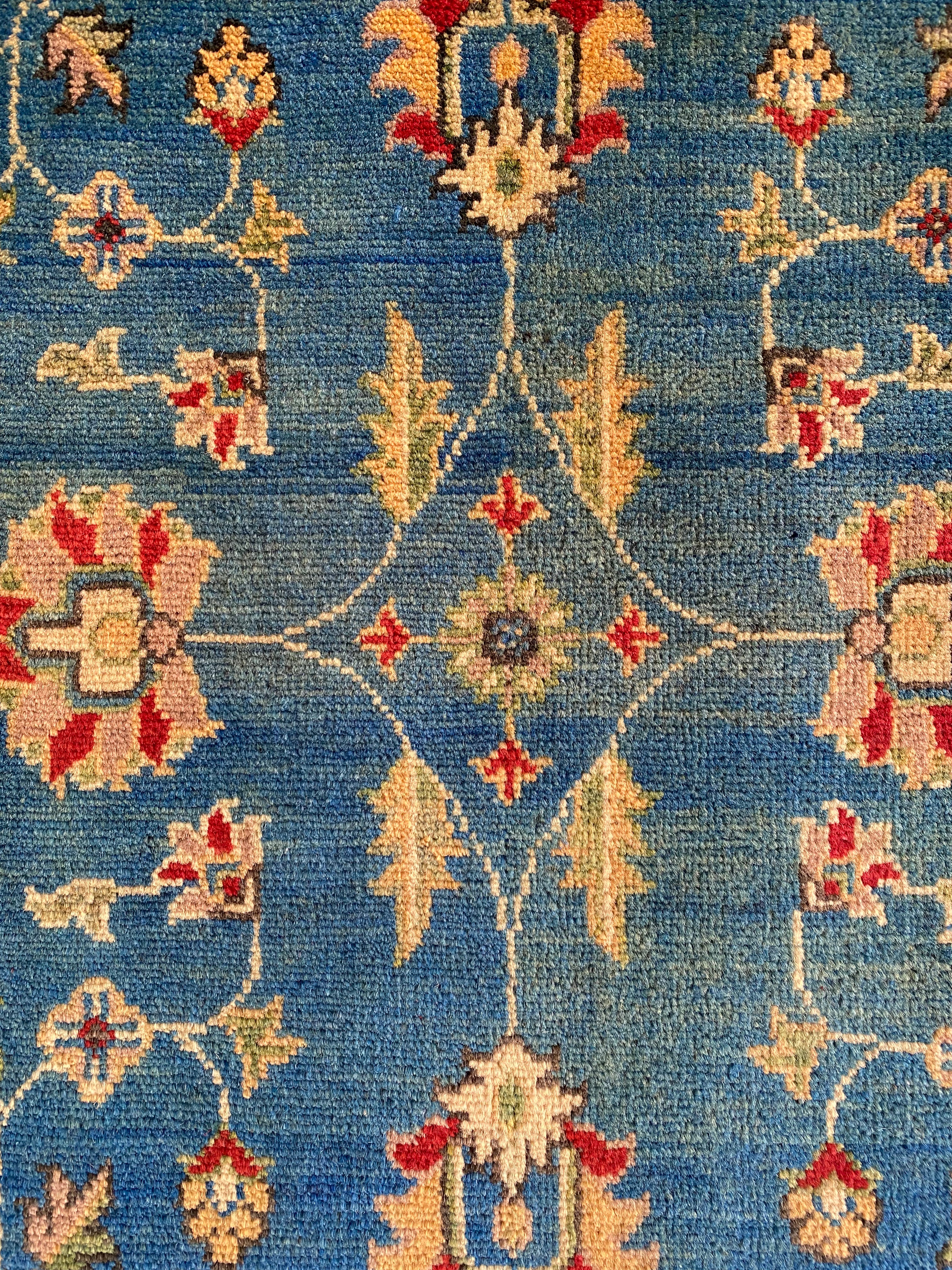 Afghani Rug 4x6 size range tribal Blue laid flat