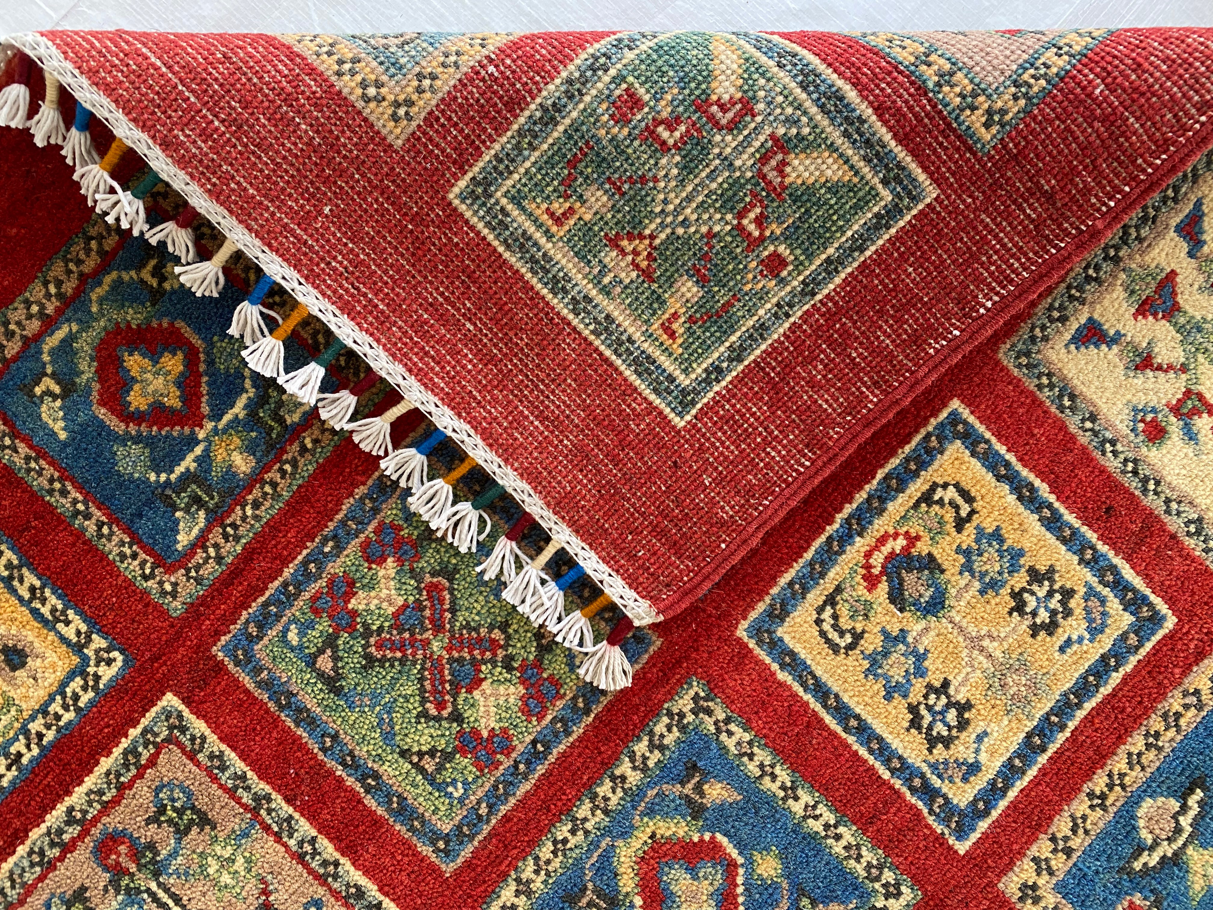 Afghani Rug 4x6 size range tribal Red laid flat
