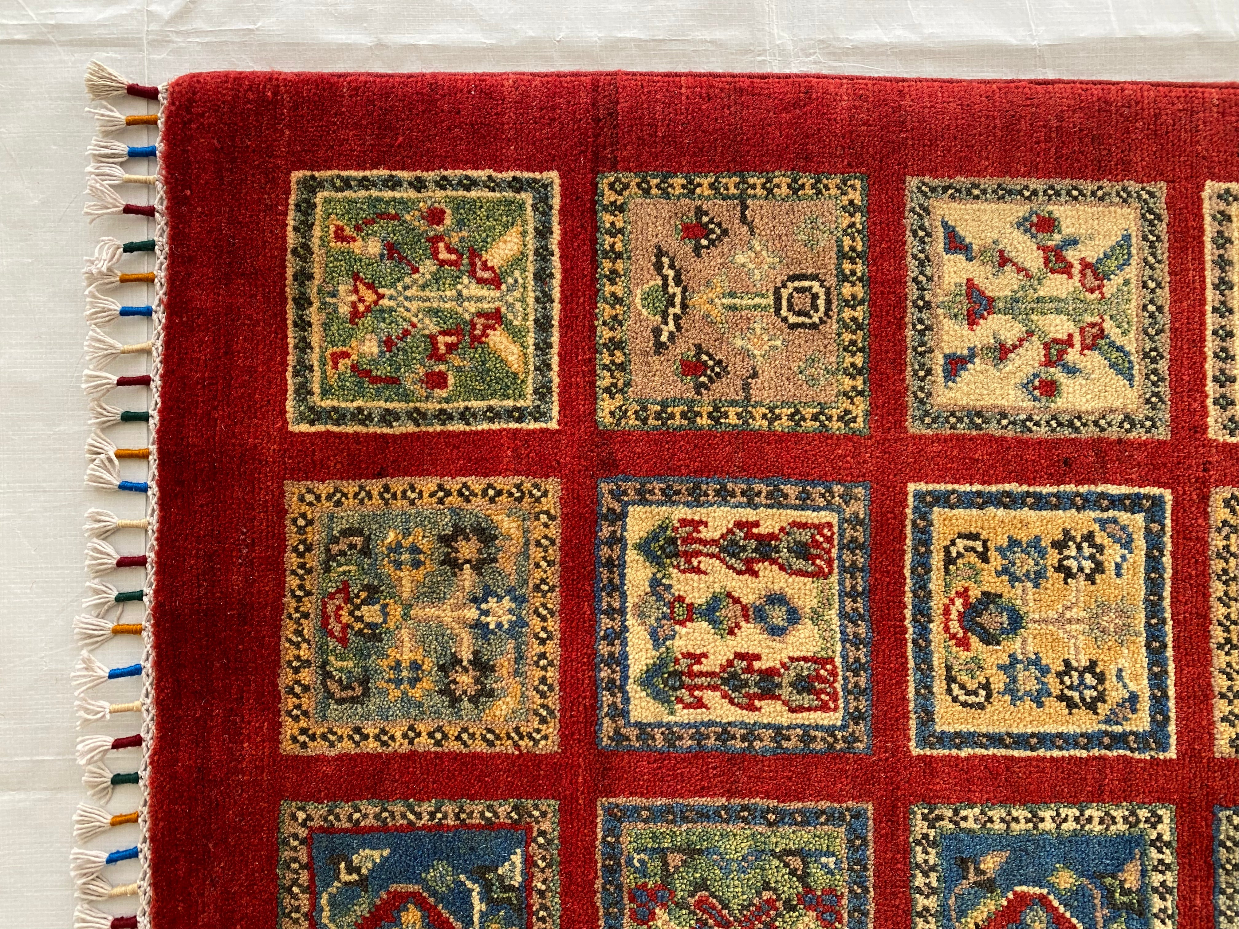 Afghani Rug 4x6 size range tribal Red laid flat