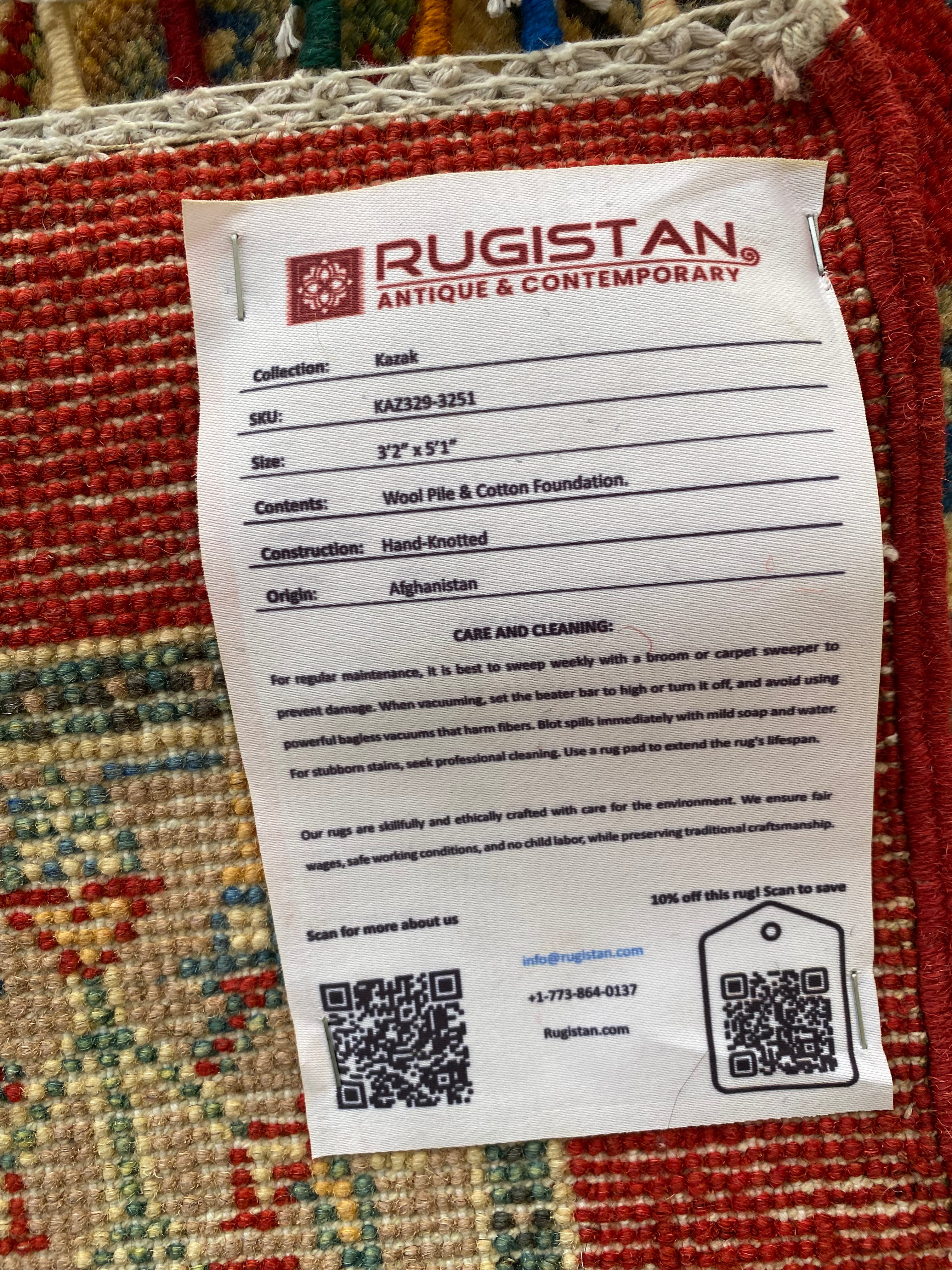 Afghani Rug 4x6 size range tribal Red laid flat