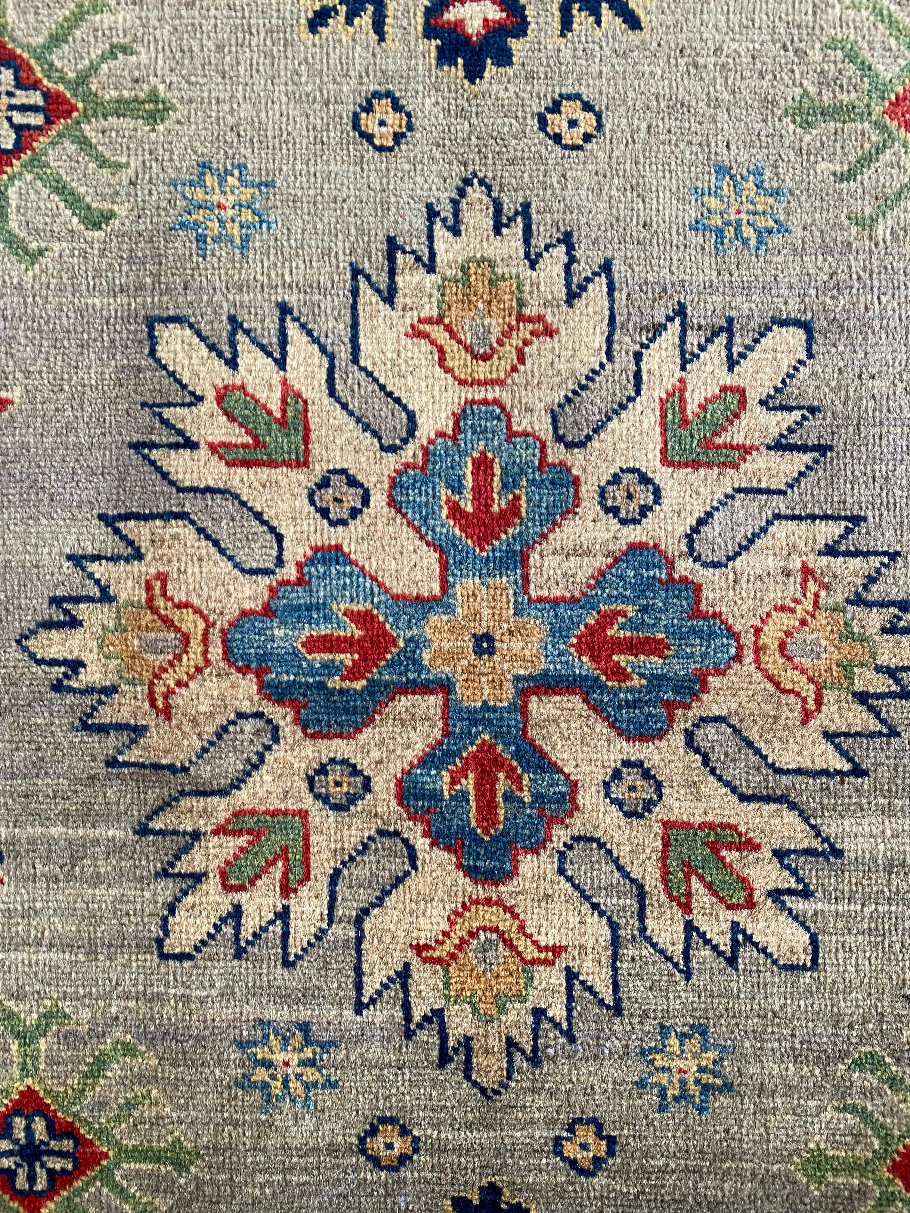 Afghani Rug 4x6 size range tribal Blue Green laid flat