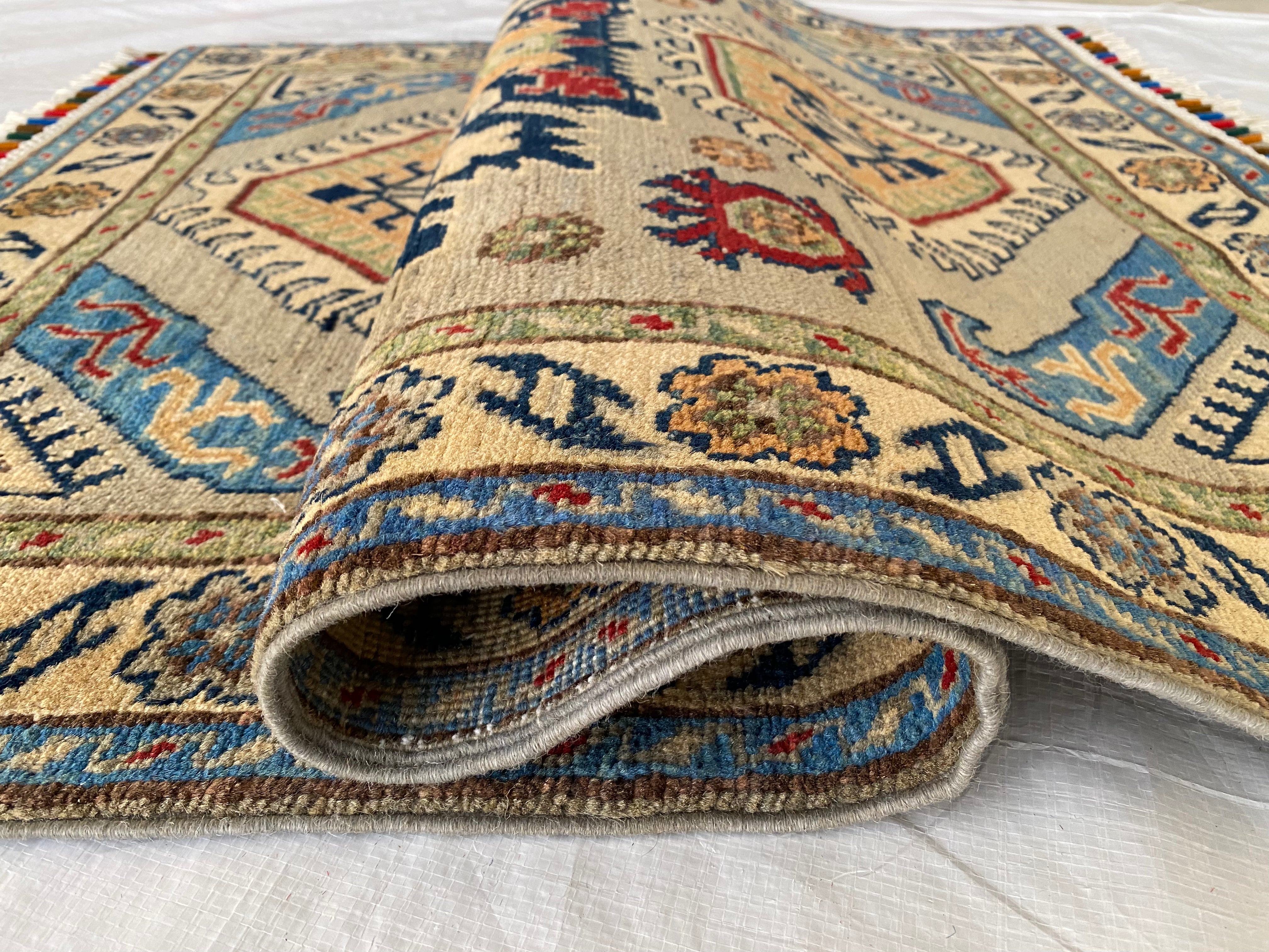 Afghani Rug 3x4 size range tribal laid flat