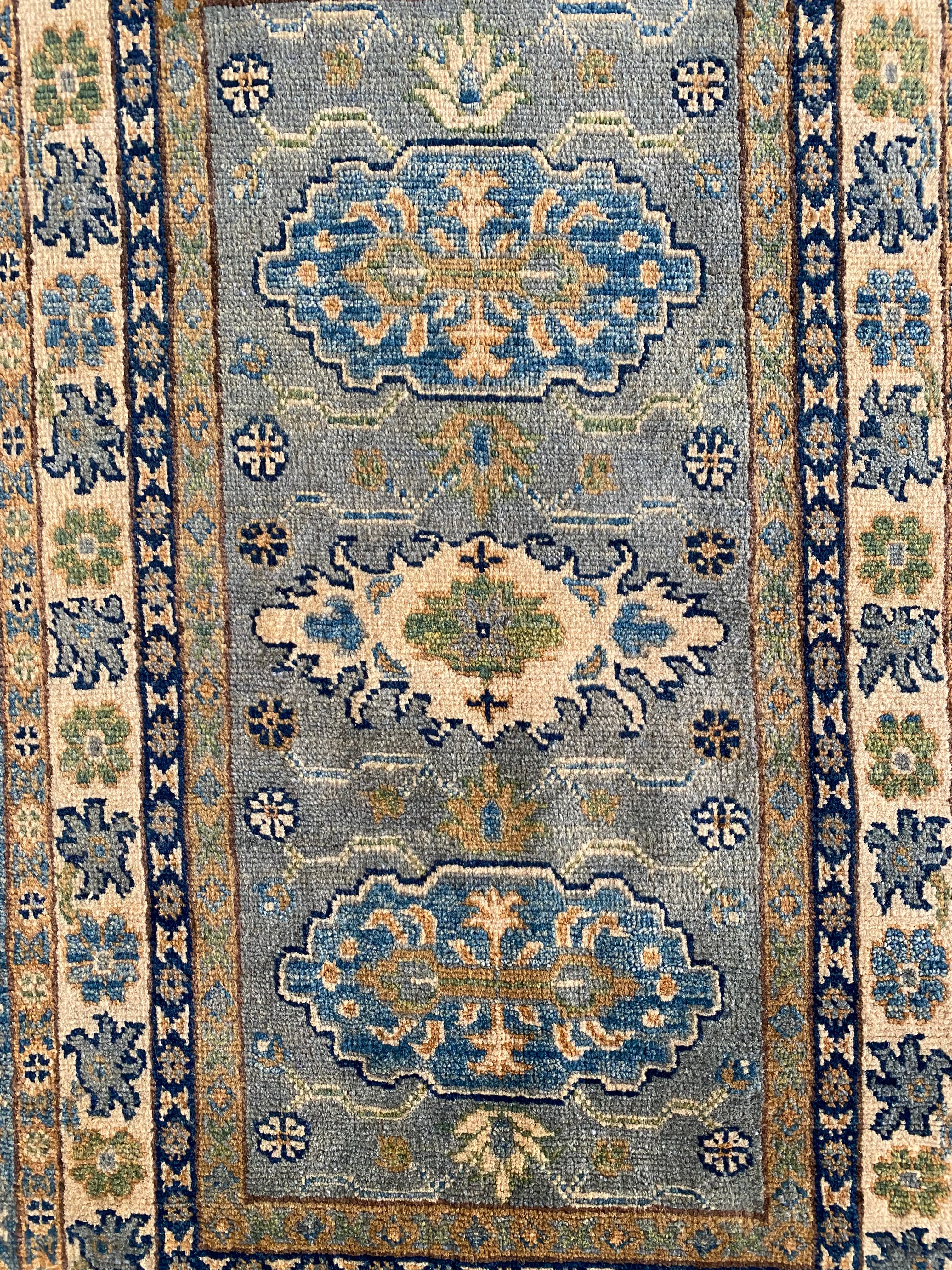 Afghani Rug 4x6 size range tribal Cream laid flat