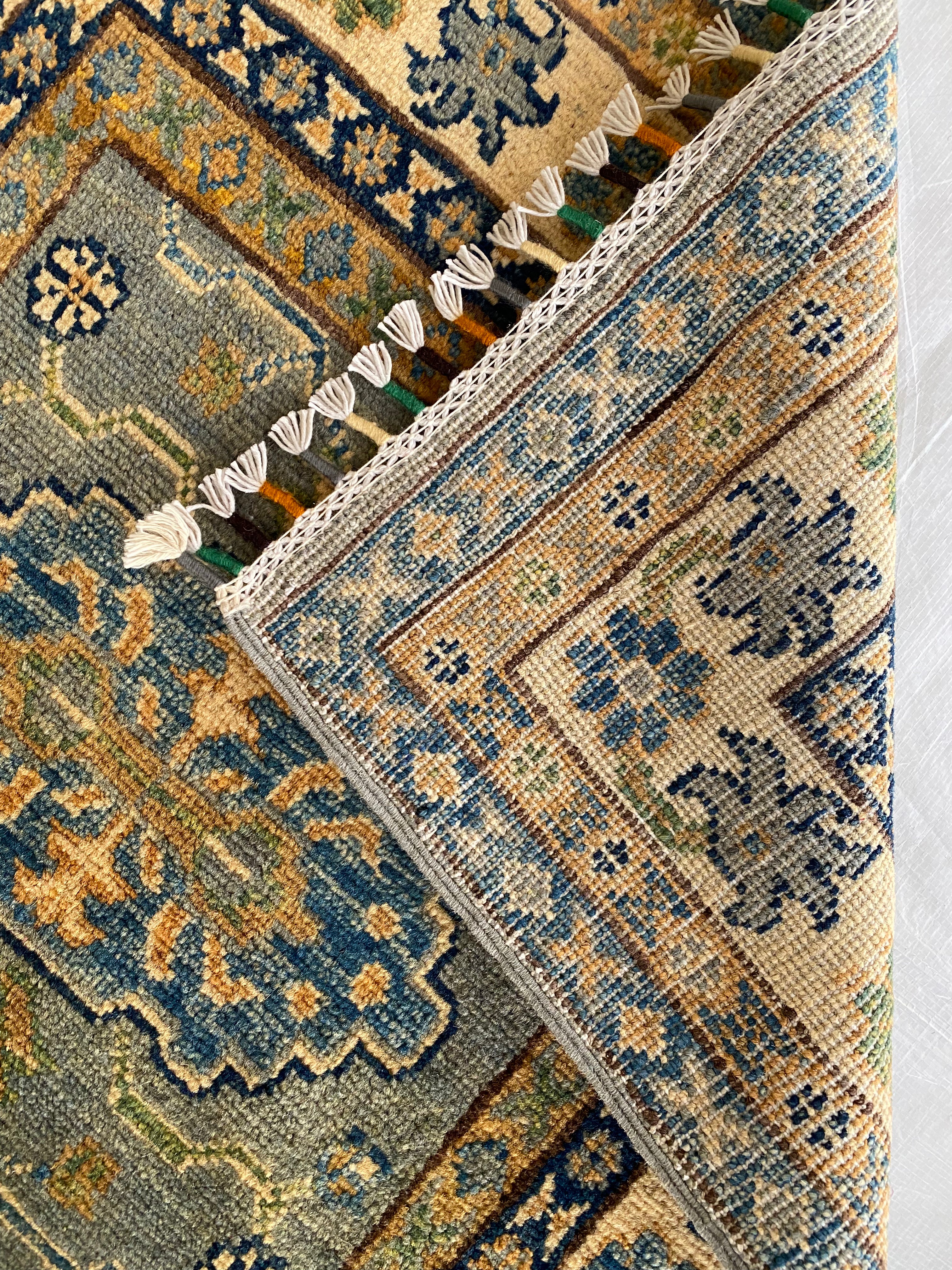Afghani Rug 4x6 size range tribal Cream laid flat