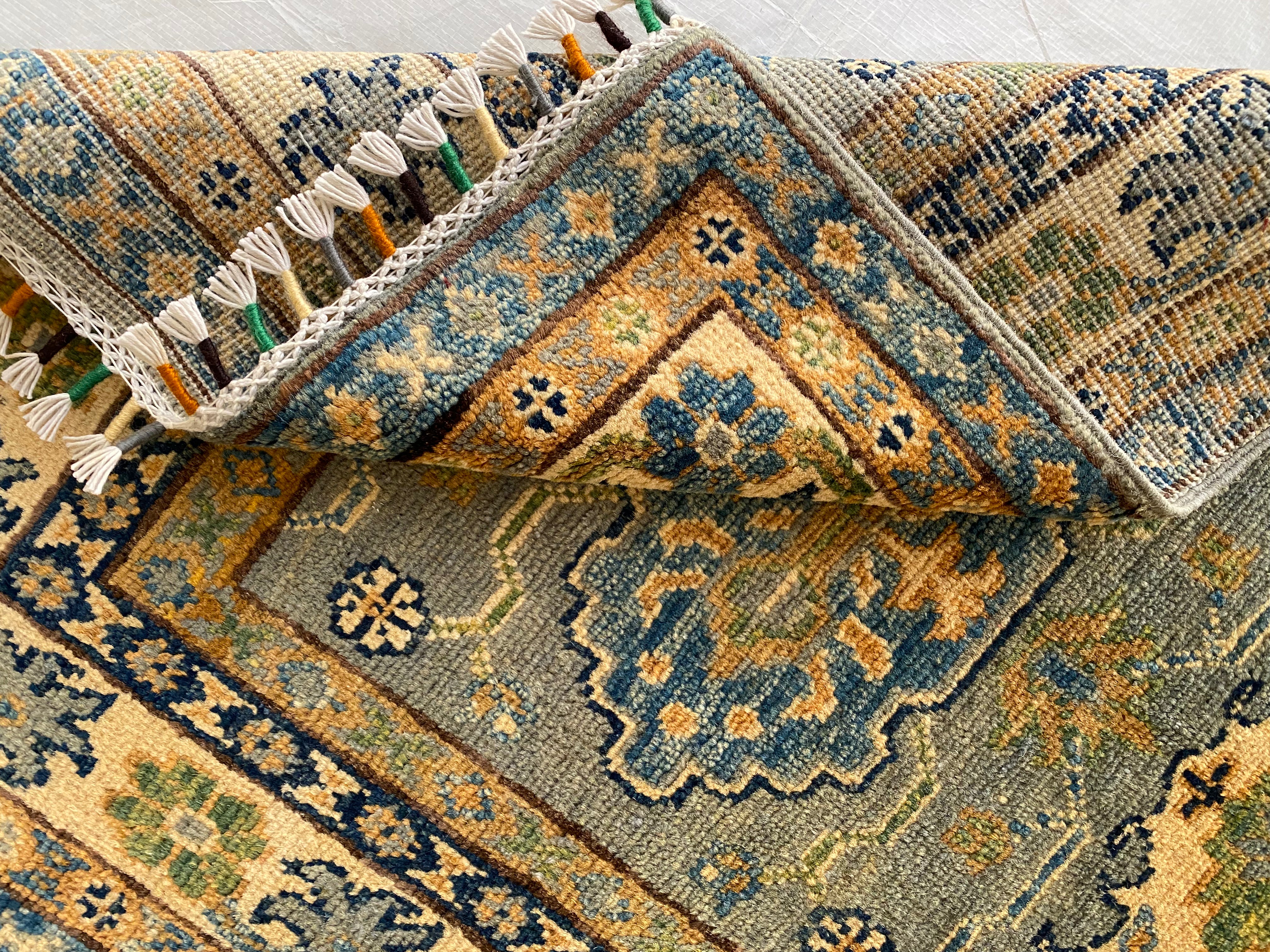 Afghani Rug 4x6 size range tribal Cream laid flat