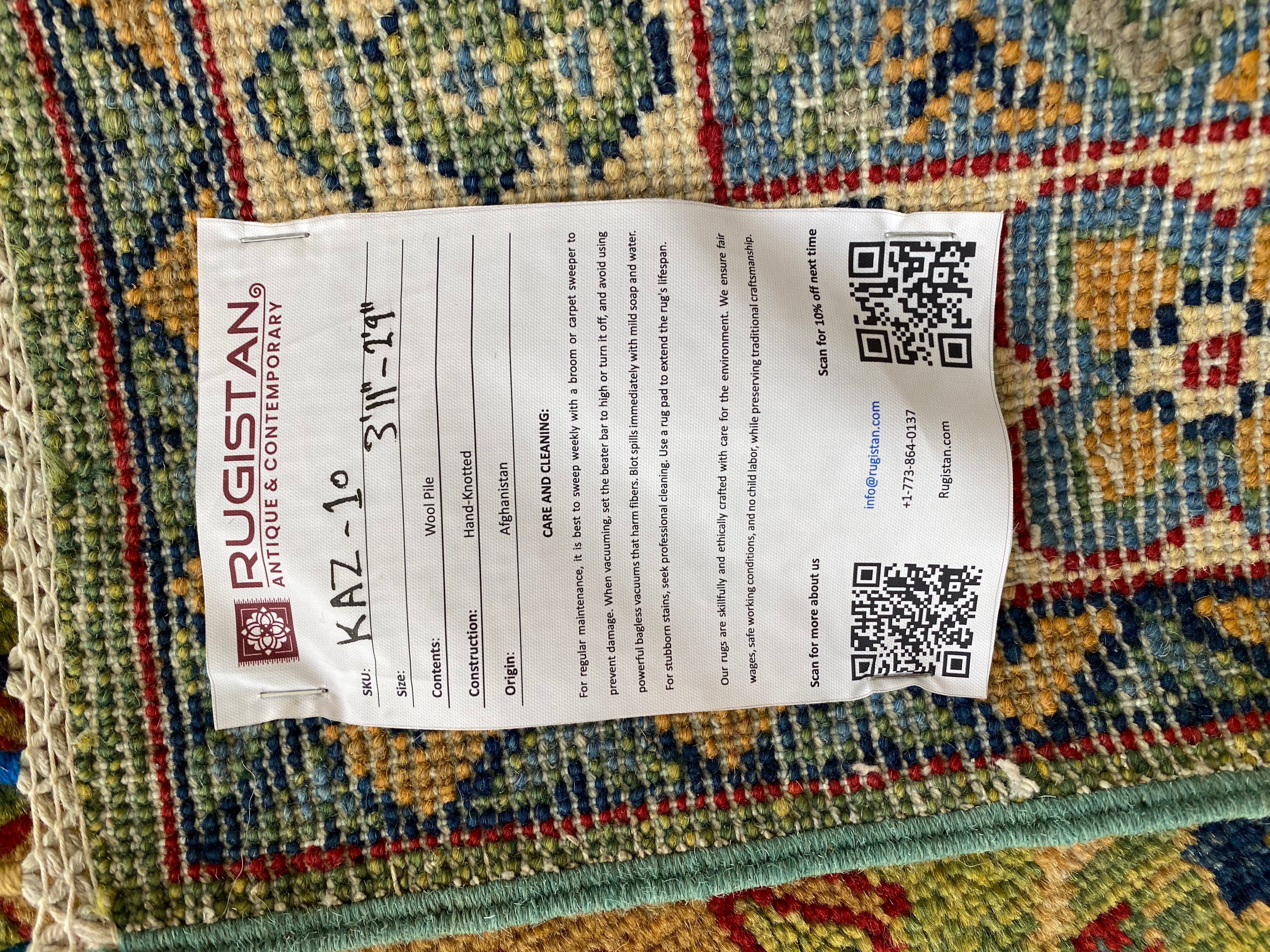 Afghani Rug 3x4 size range tribal laid flat