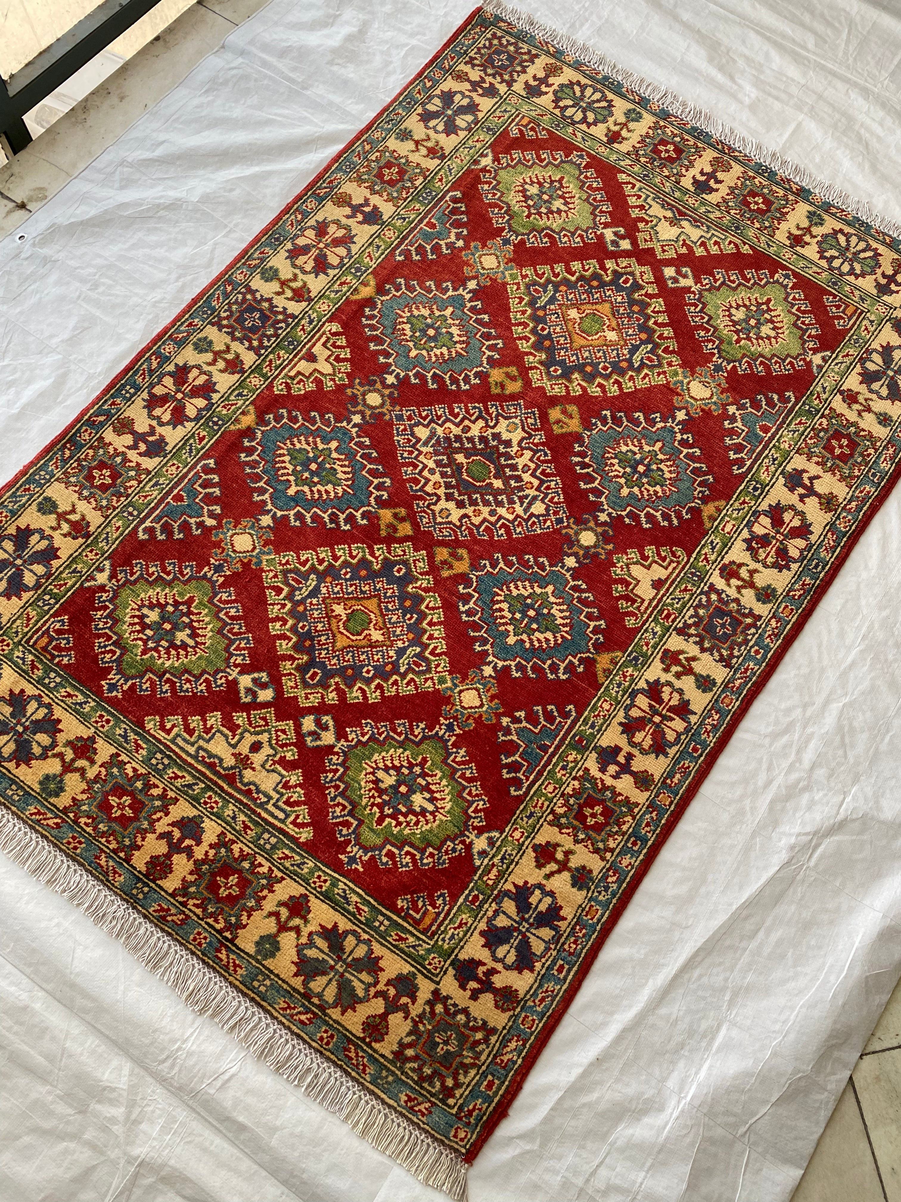 Afghani Rug 4x6 size range tribal laid flat