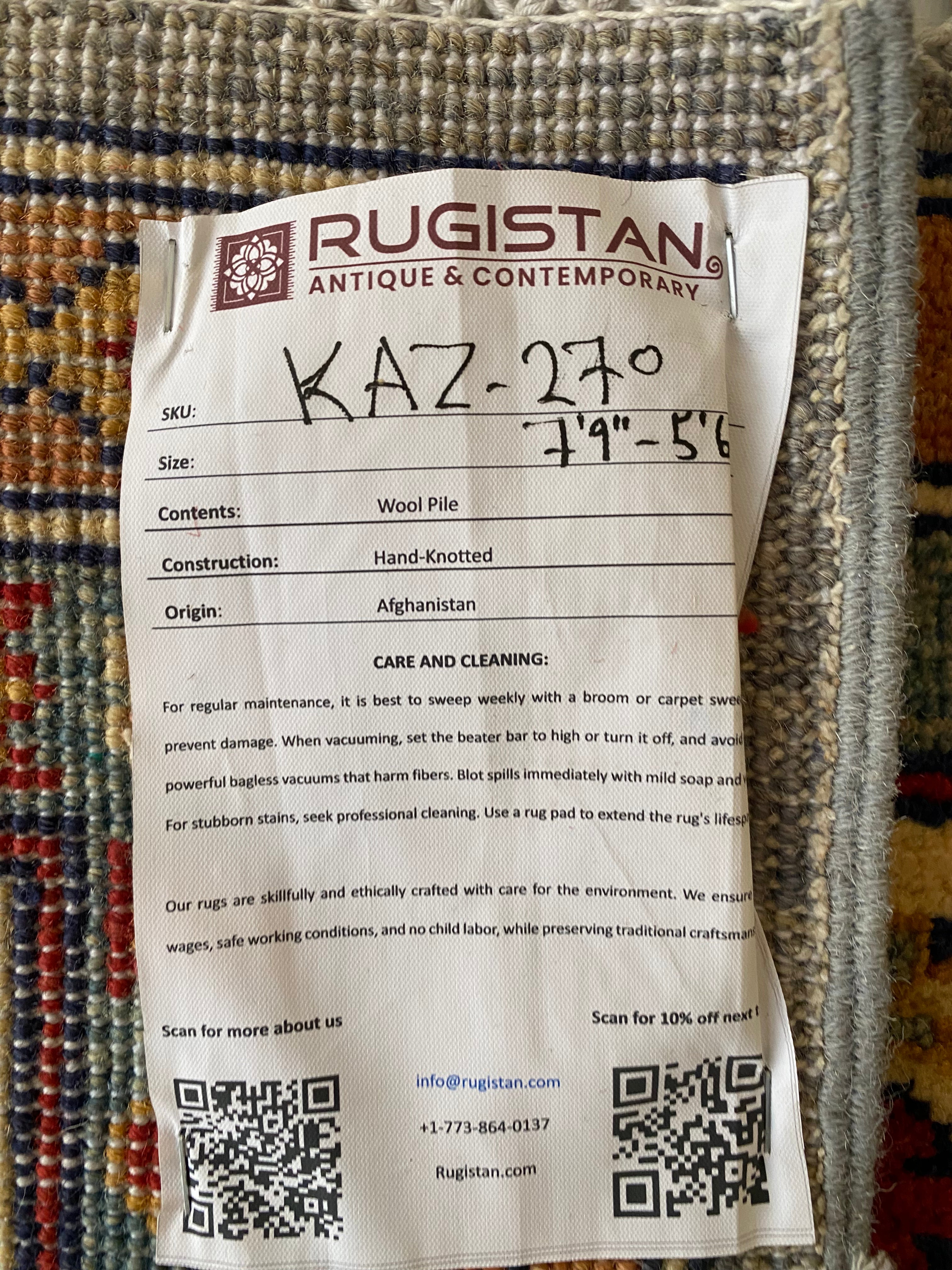 Afghani Rug 6x9 size range tribal laid flat