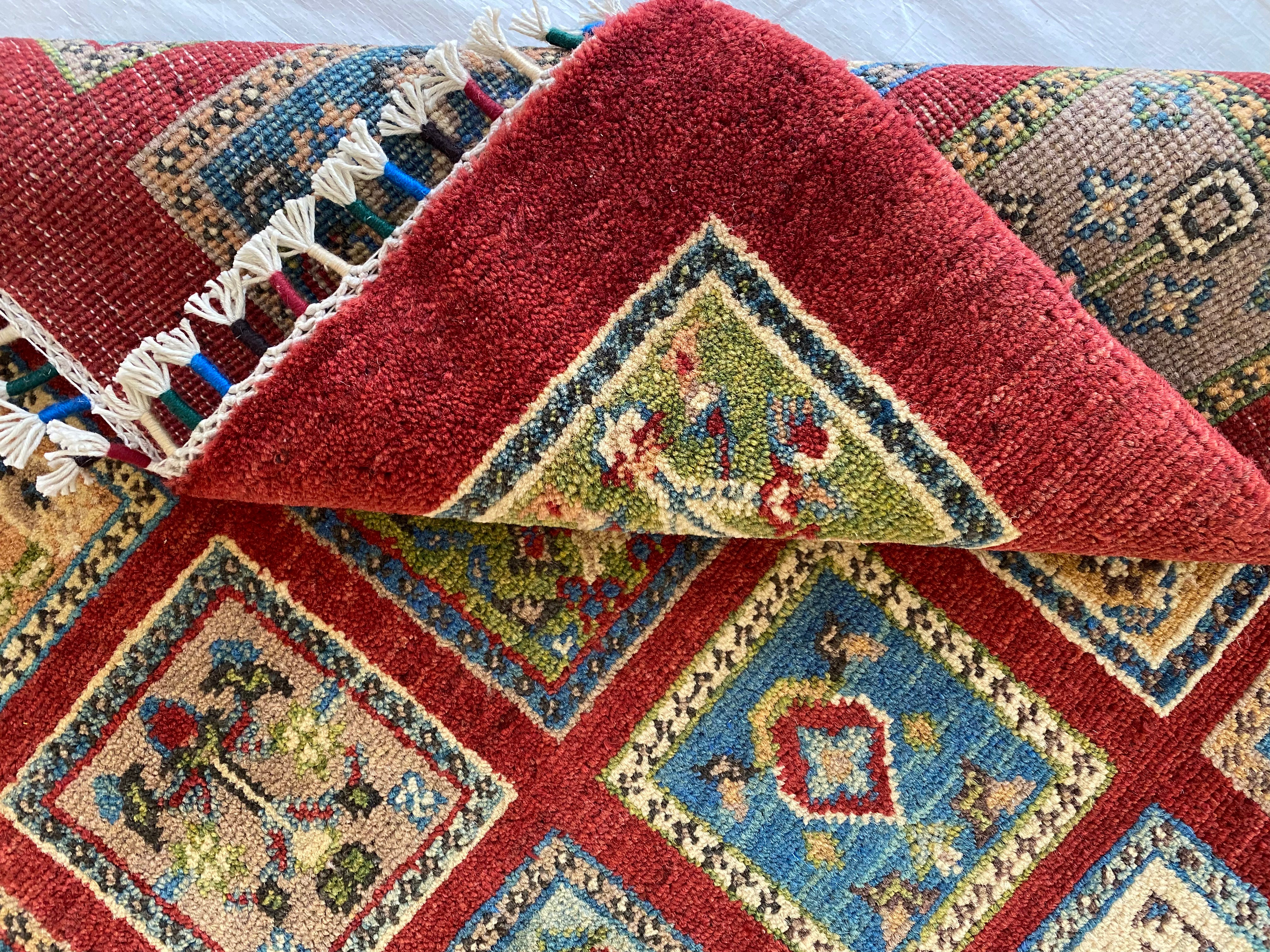 Afghani Rug 4x6 size range tribal Red laid flat