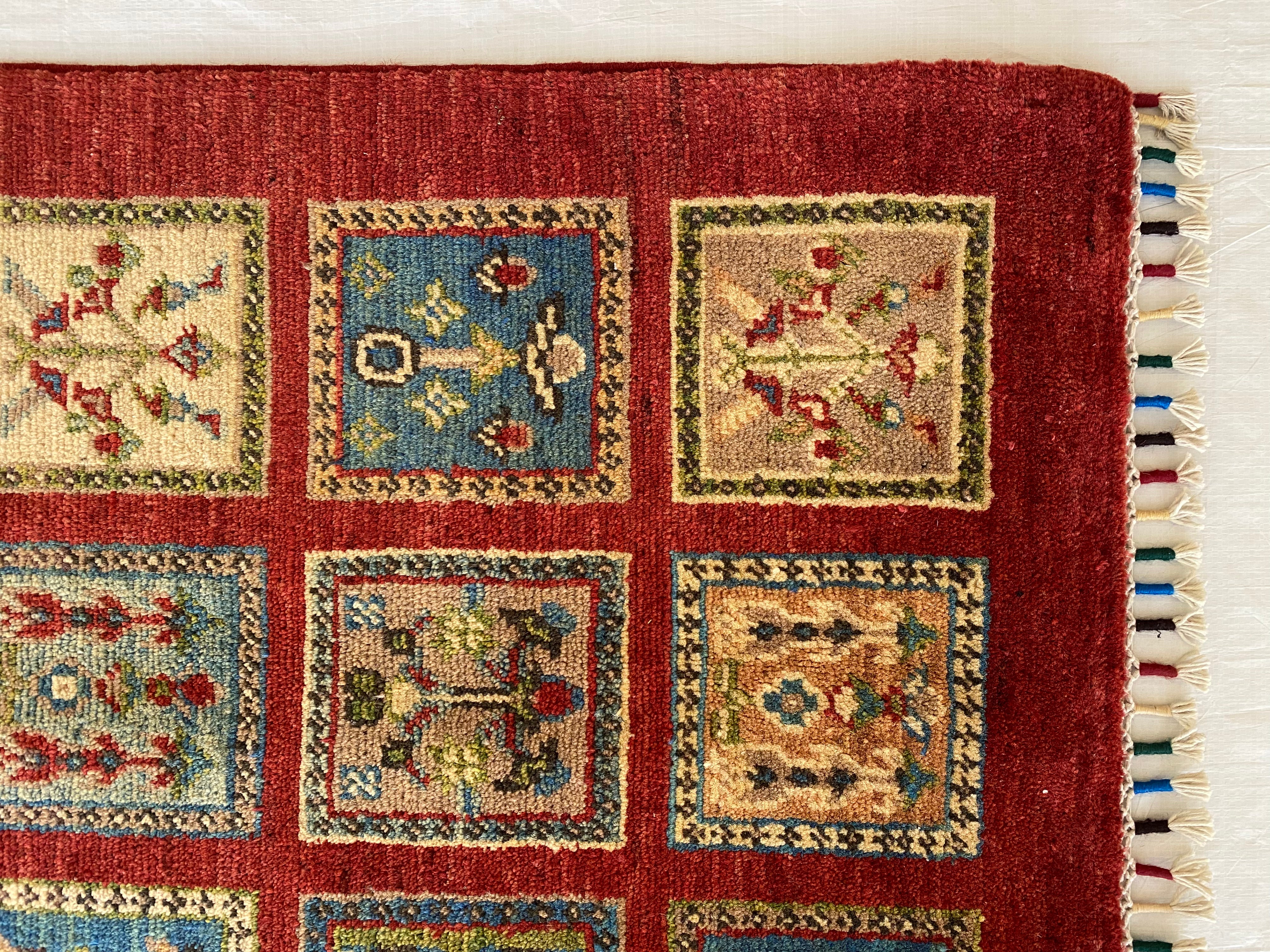Afghani Rug 4x6 size range tribal Red laid flat