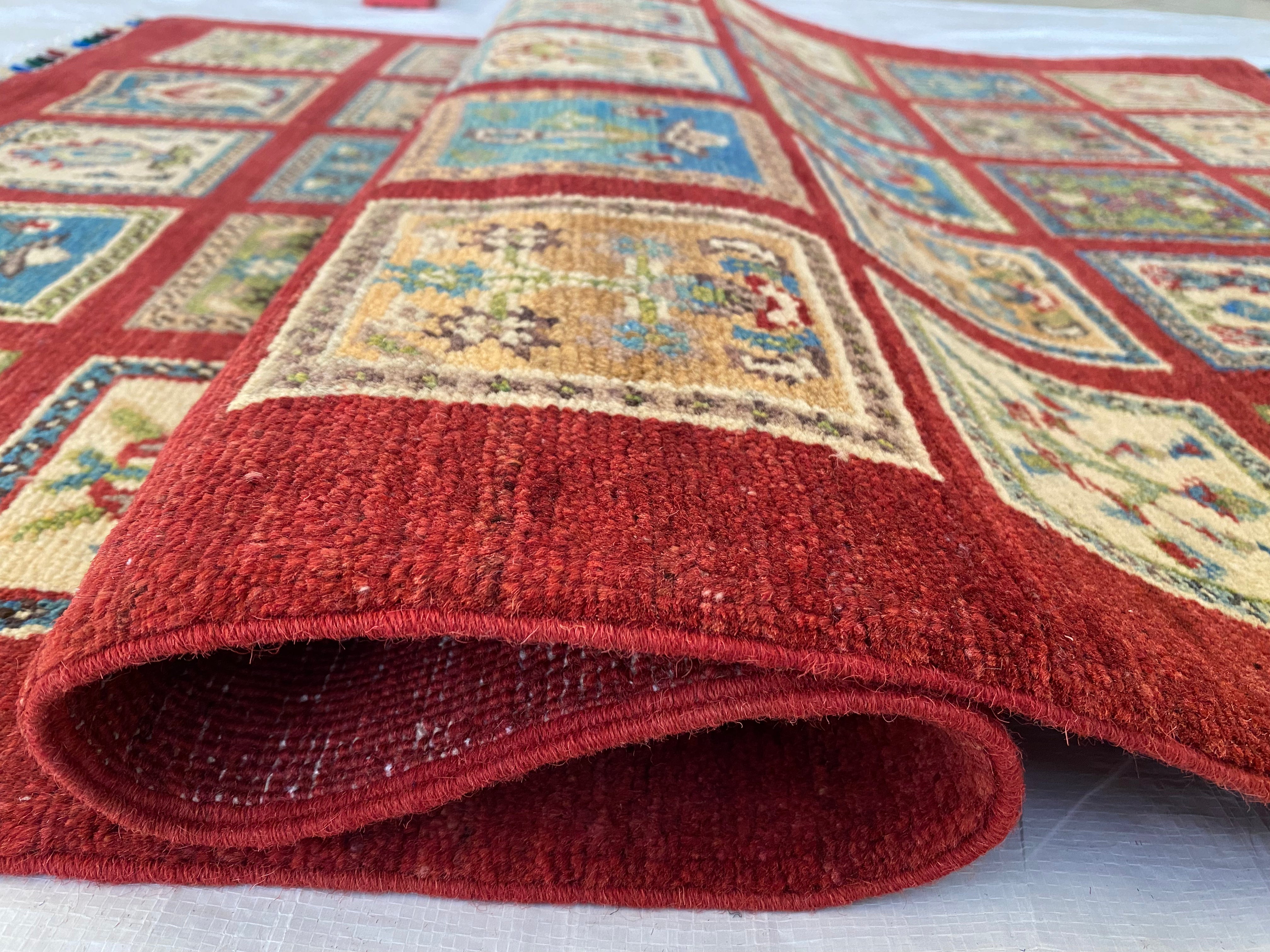 Afghani Rug 4x6 size range tribal Red laid flat