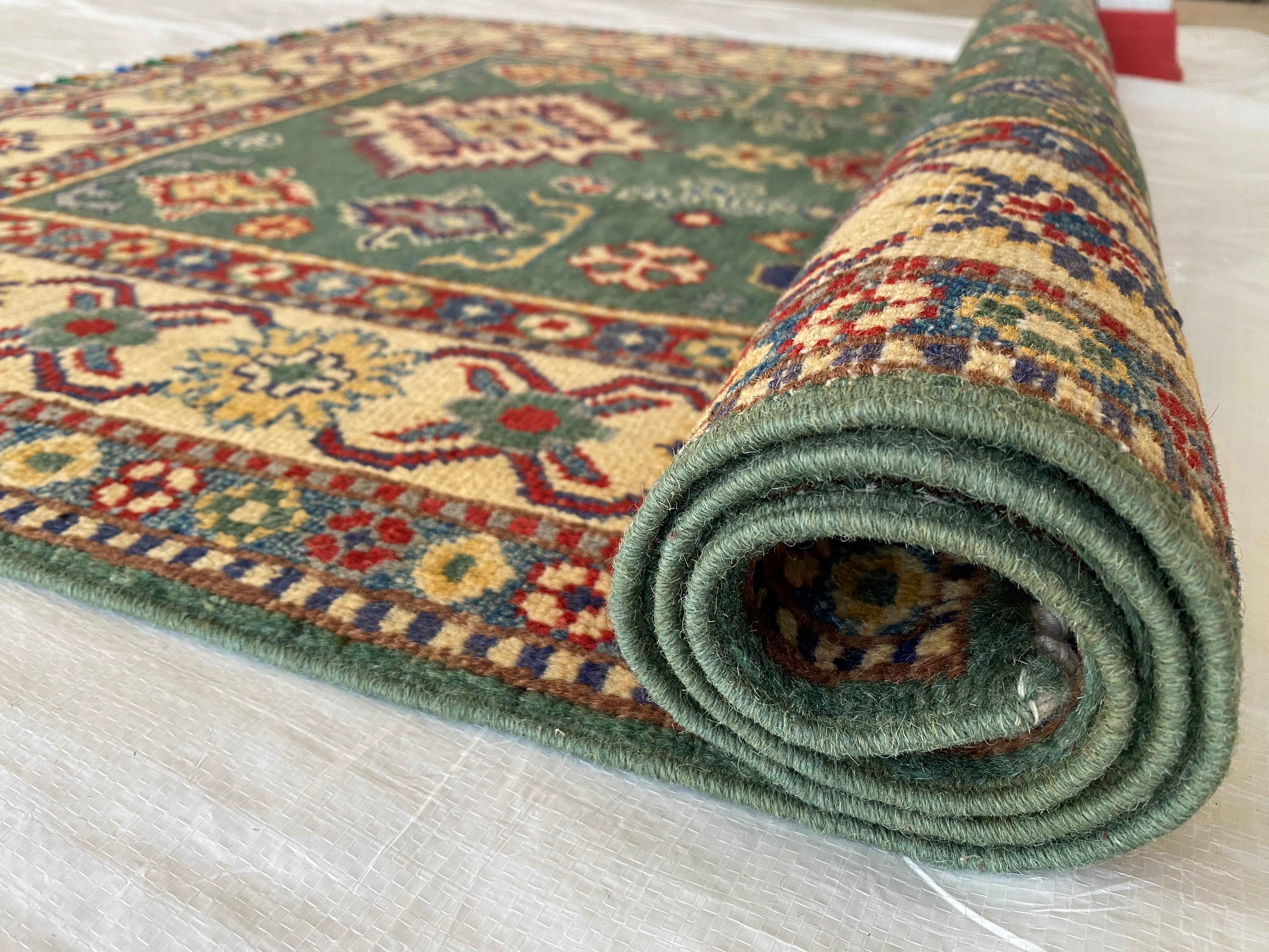 Afghani Rug 4x6 size range tribal Beige Brown laid flat
