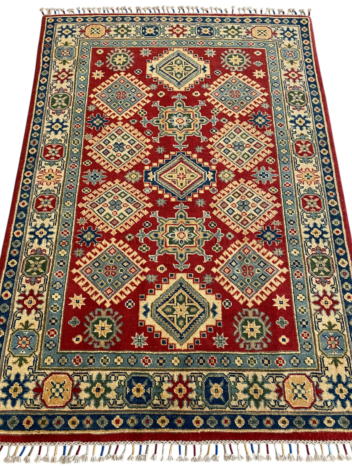 Afghani Rug 4x6 size range tribal Red laid flat