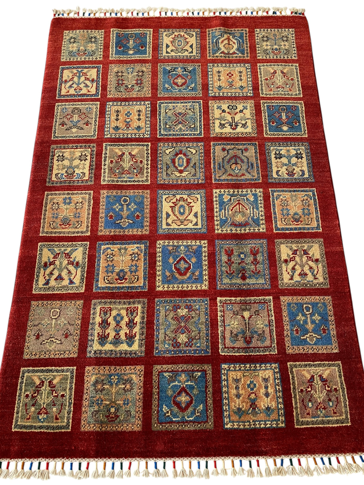 Afghani Rug 4x6 size range tribal Red laid flat