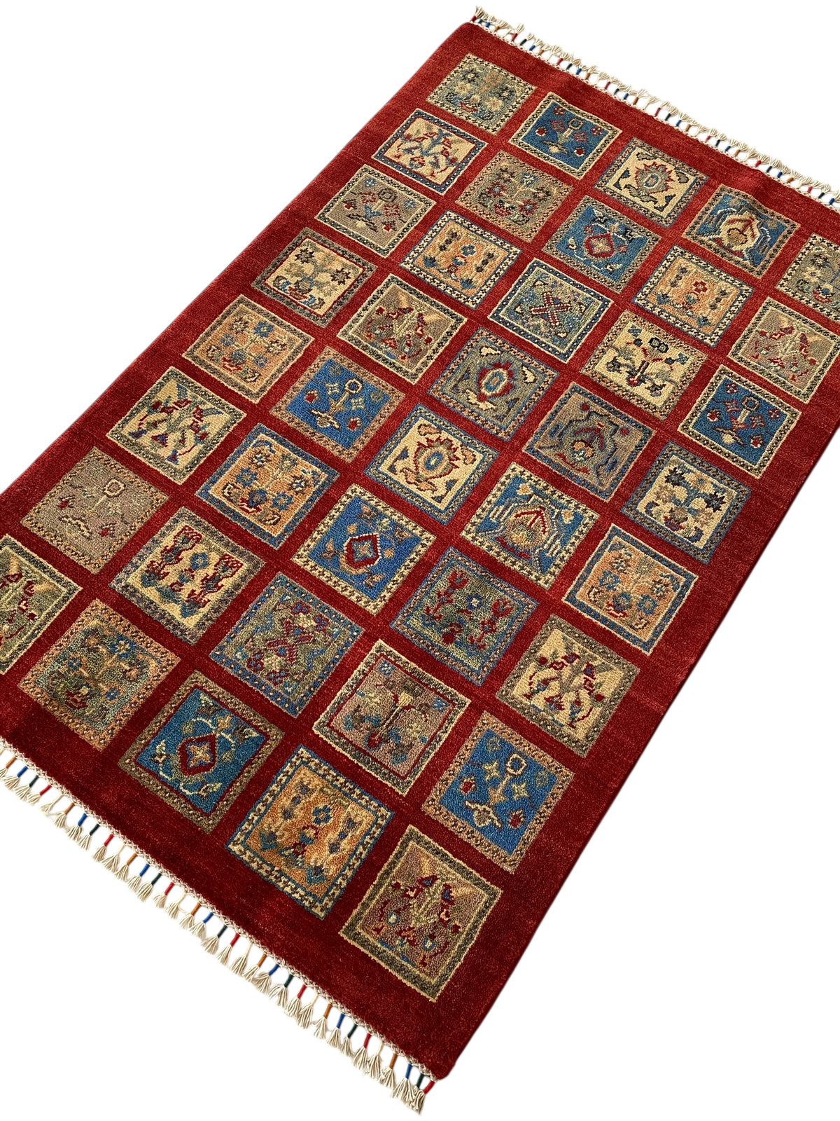 Afghani Rug 4x6 size range tribal Red laid flat
