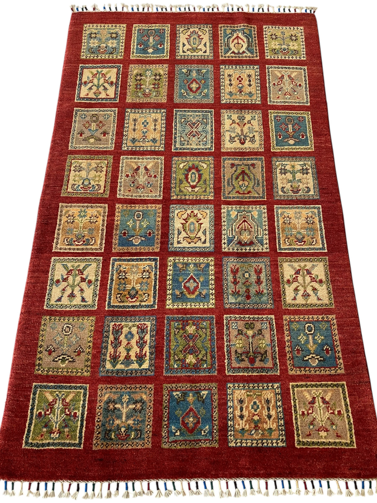 Afghani Rug 4x6 size range tribal Red laid flat
