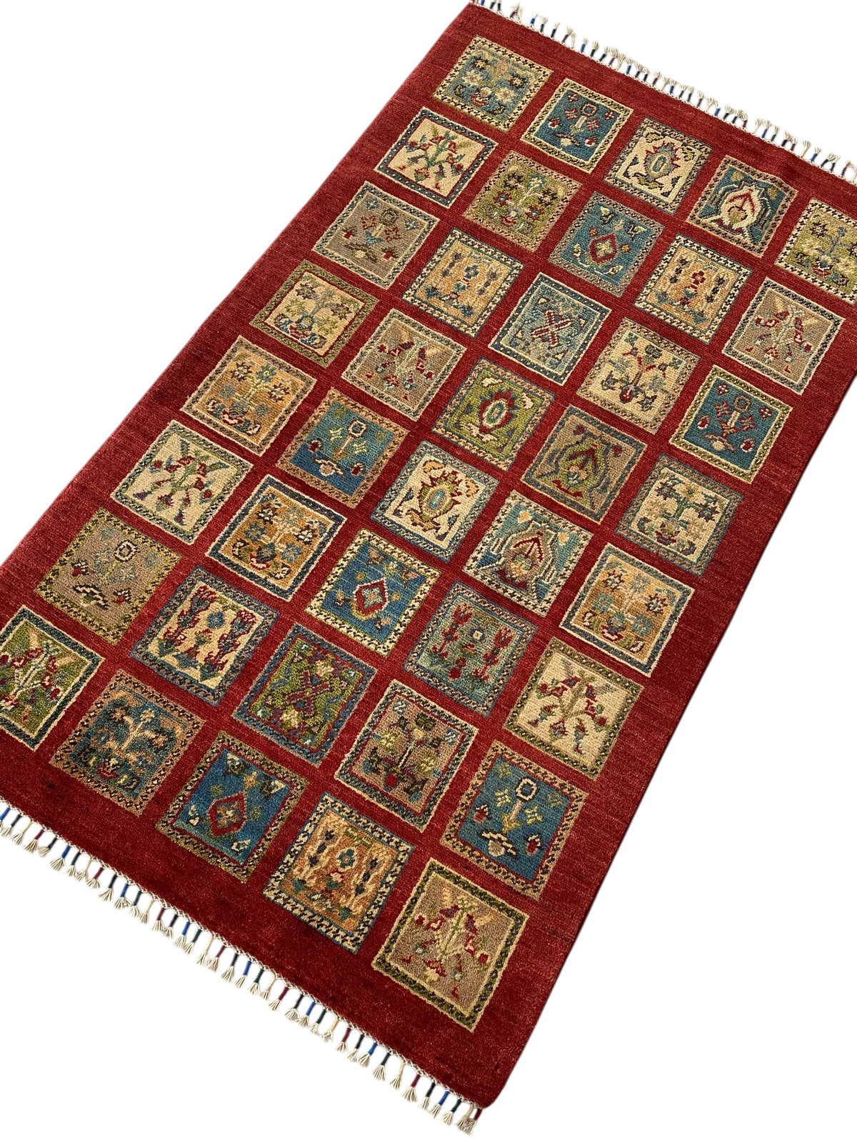 Afghani Rug 4x6 size range tribal Red laid flat