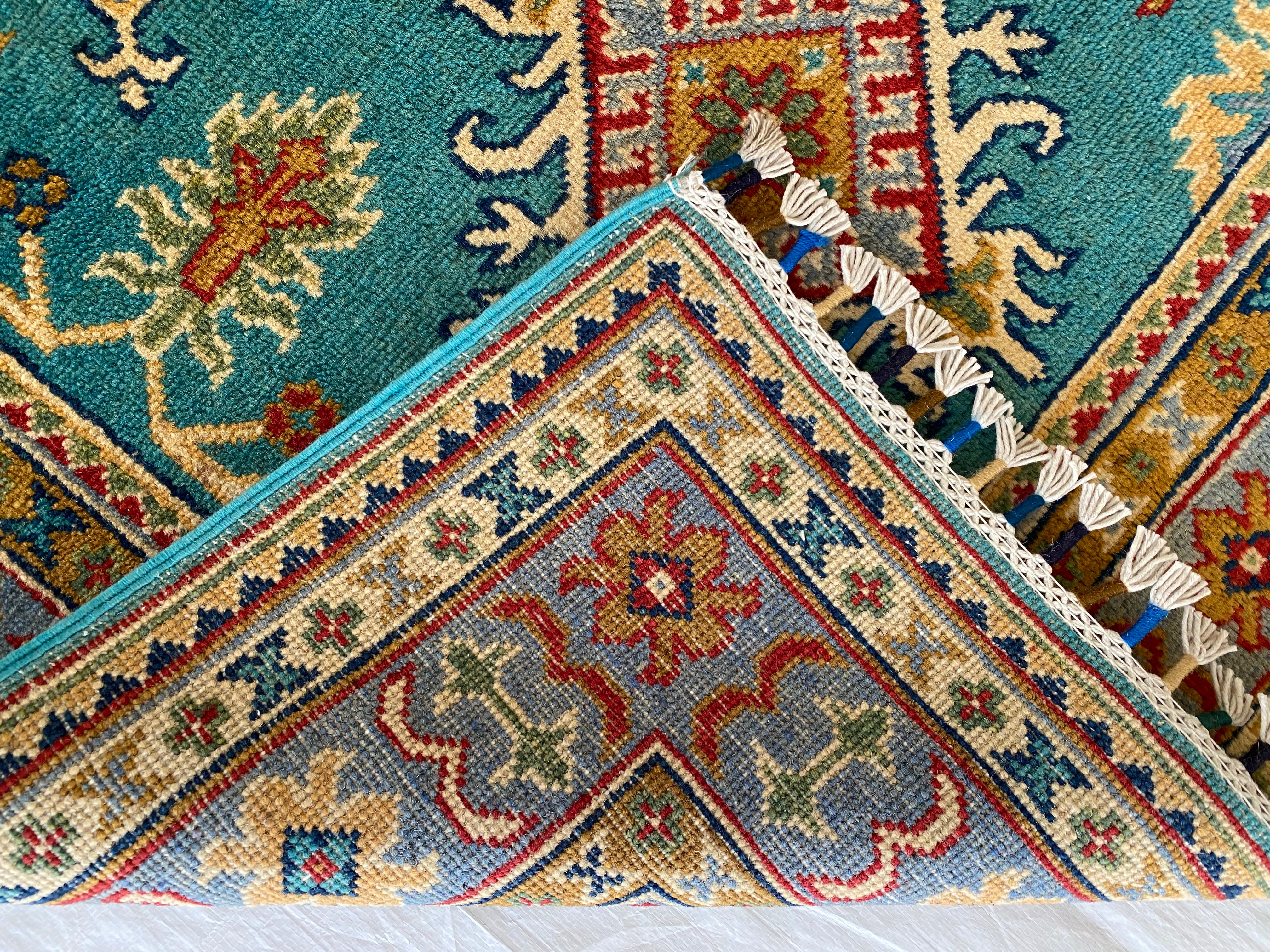 Afghani Rug 4x6 size range tribal Blue laid flat