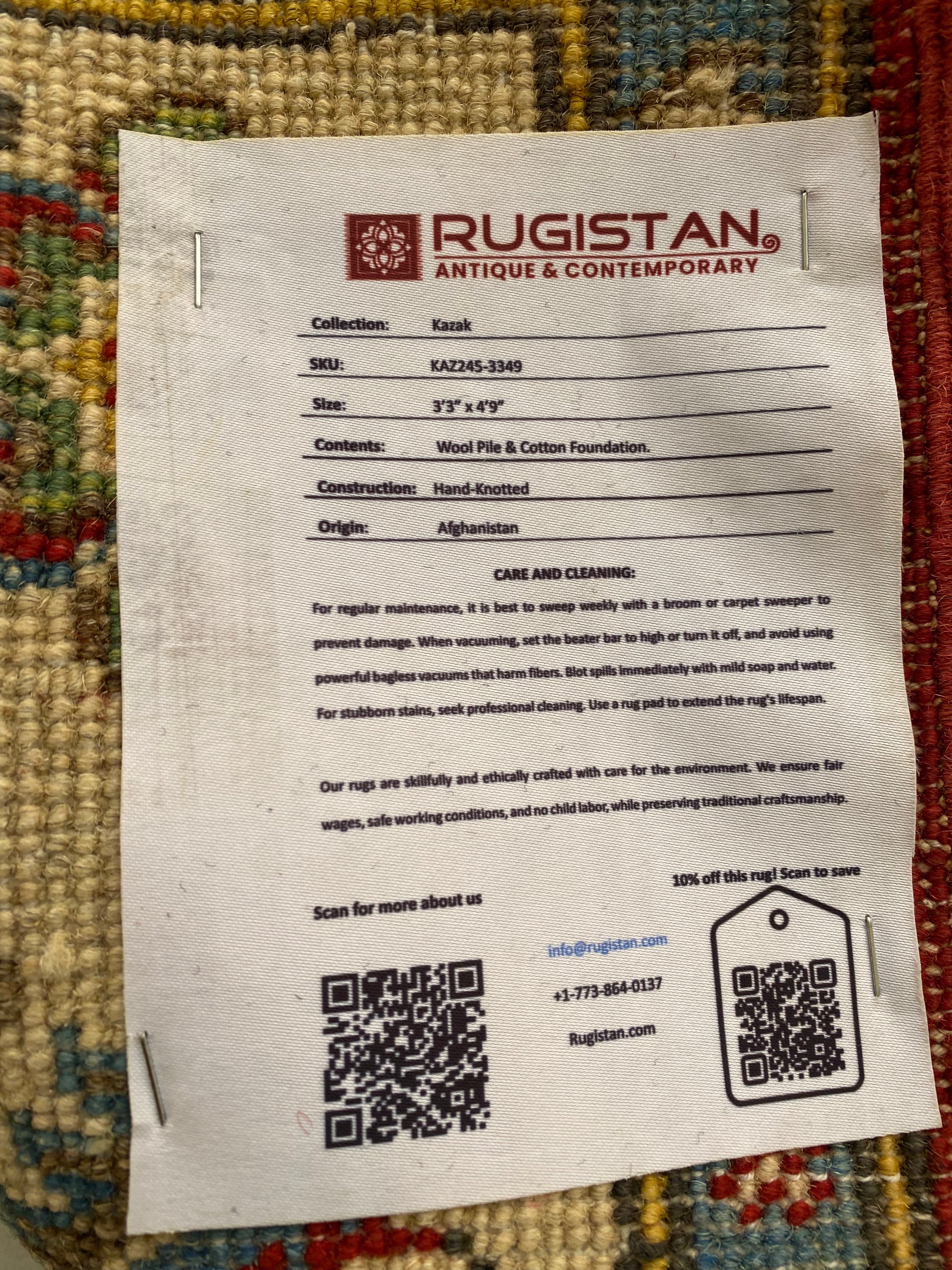 Afghani Rug 4x6 size range tribal Red Beige laid flat