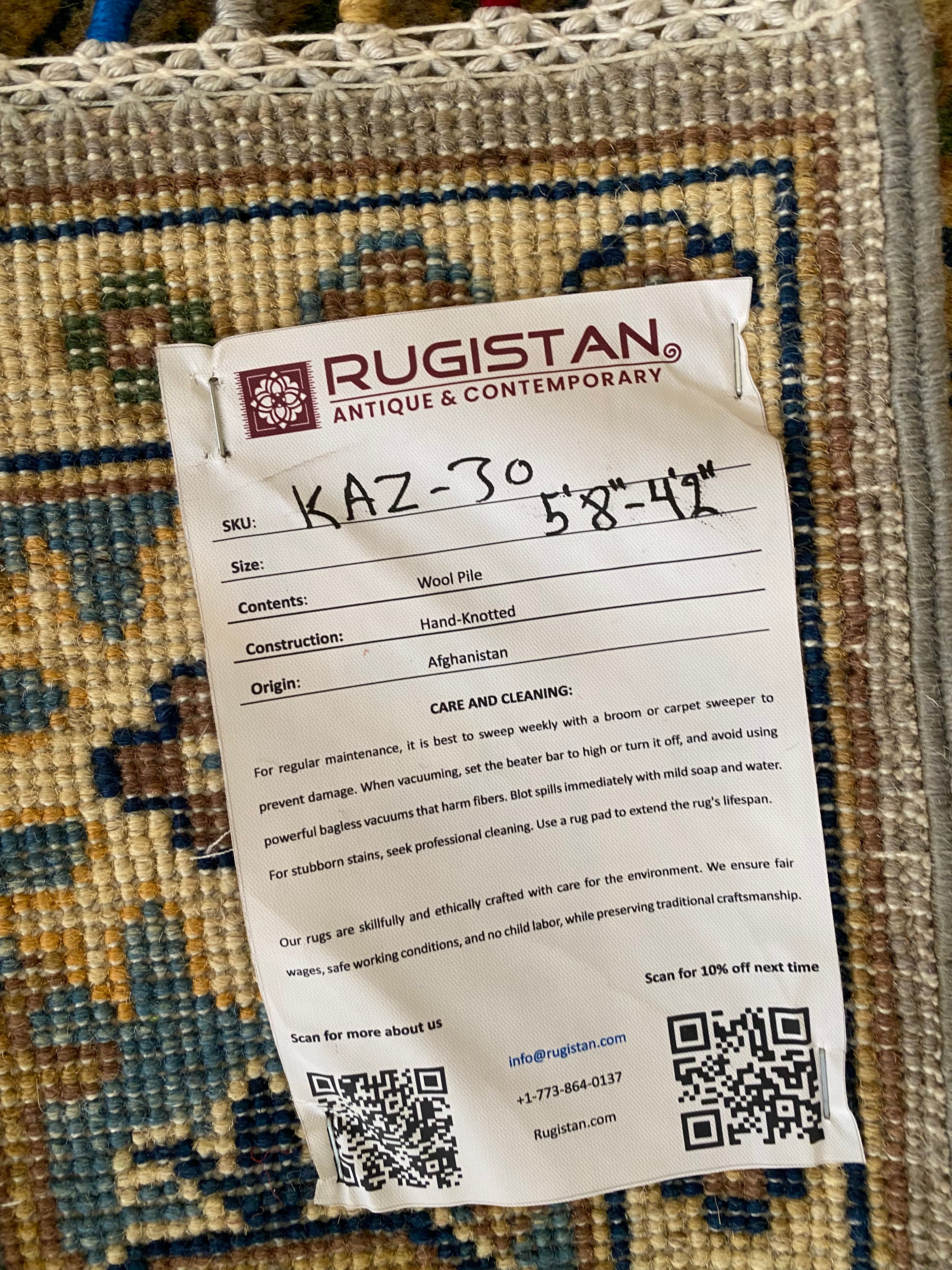 Afghani Rug 5x8 size range tribal laid flat