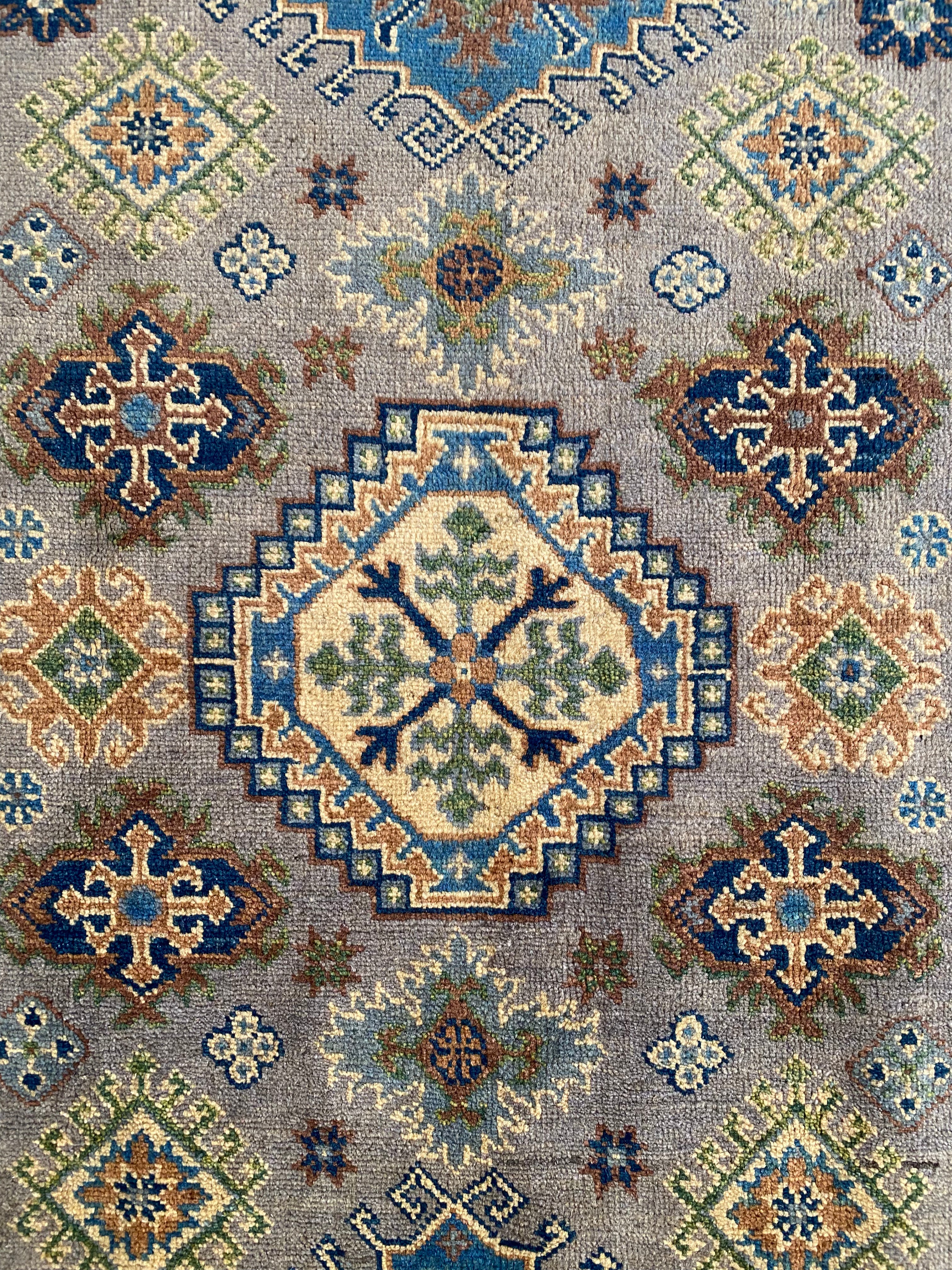 Afghani Rug 4x6 size range tribal Blue laid flat