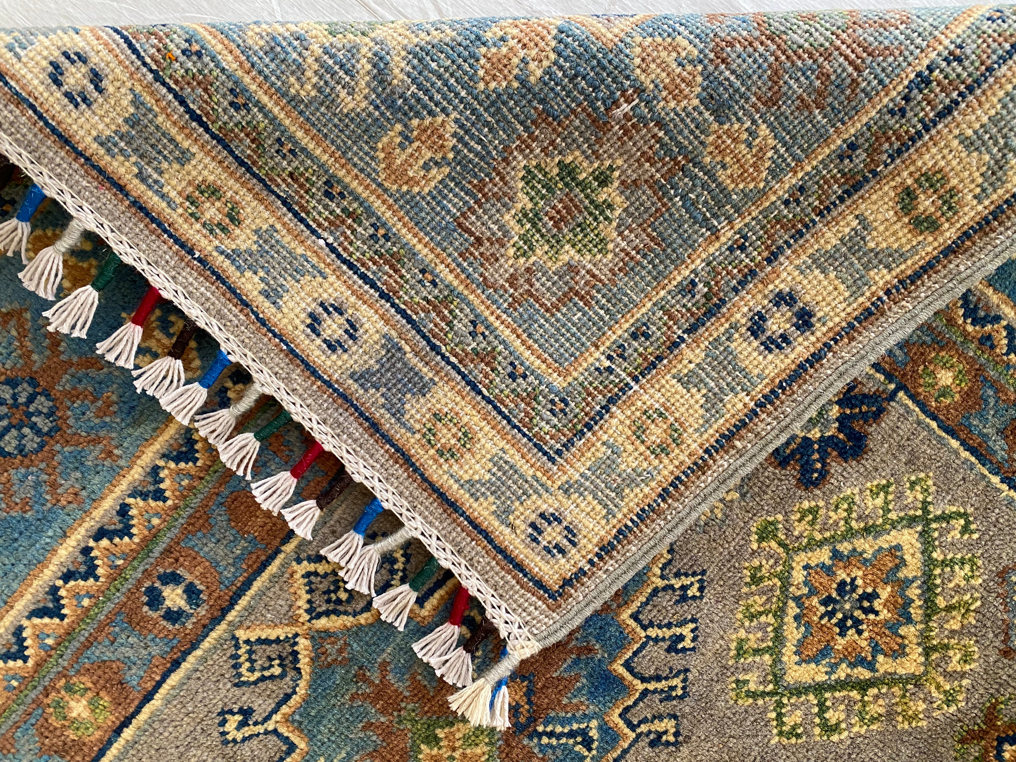 Afghani Rug 4x6 size range tribal Blue laid flat