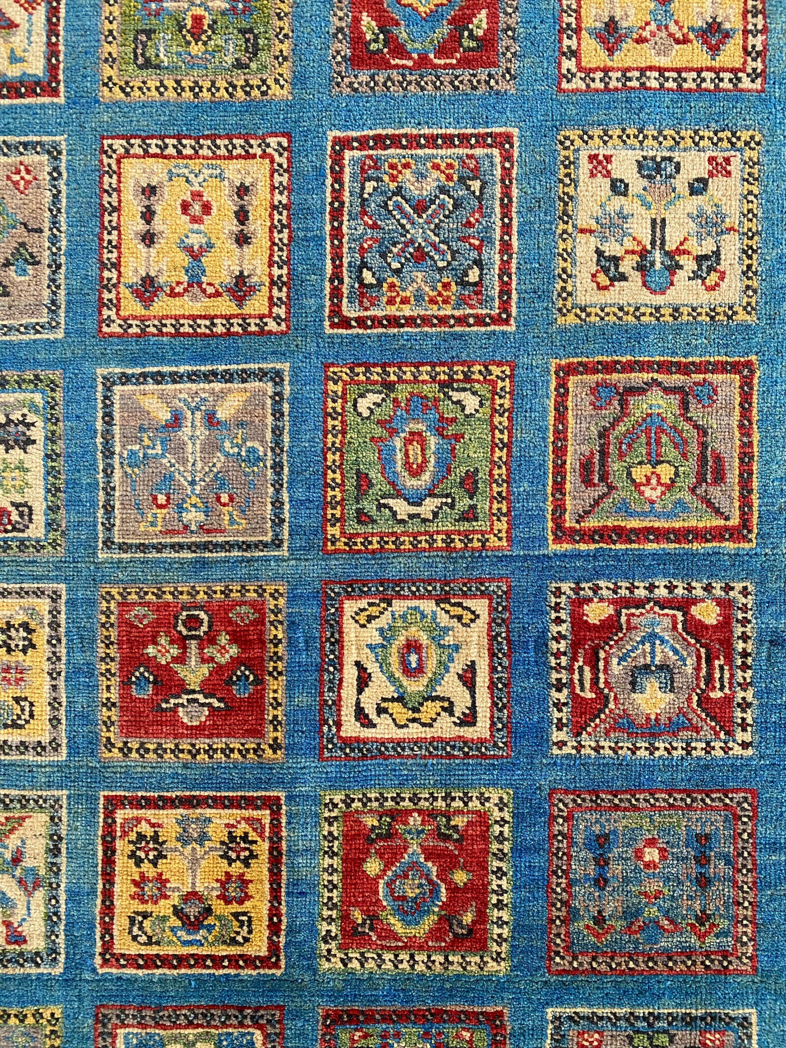Afghani Rug 4x6 size range tribal Blue laid flat