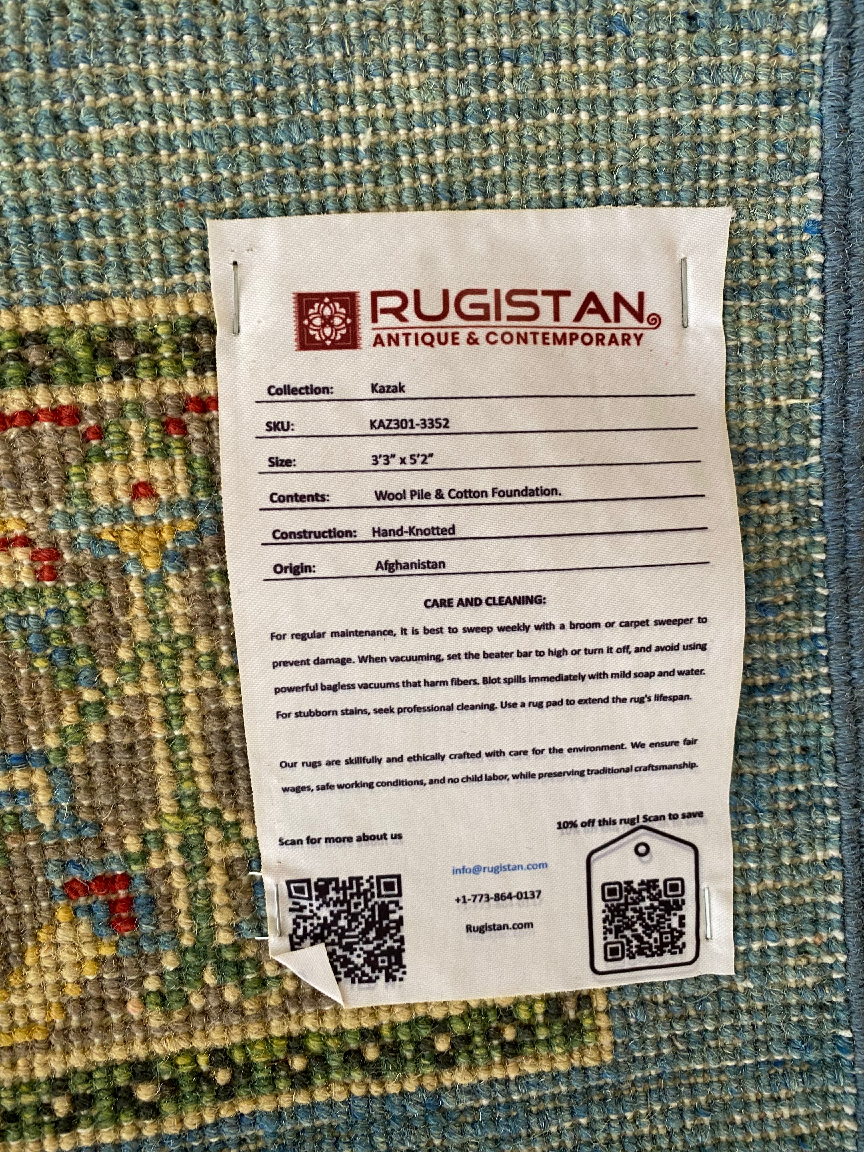 Afghani Rug 4x6 size range tribal Blue laid flat