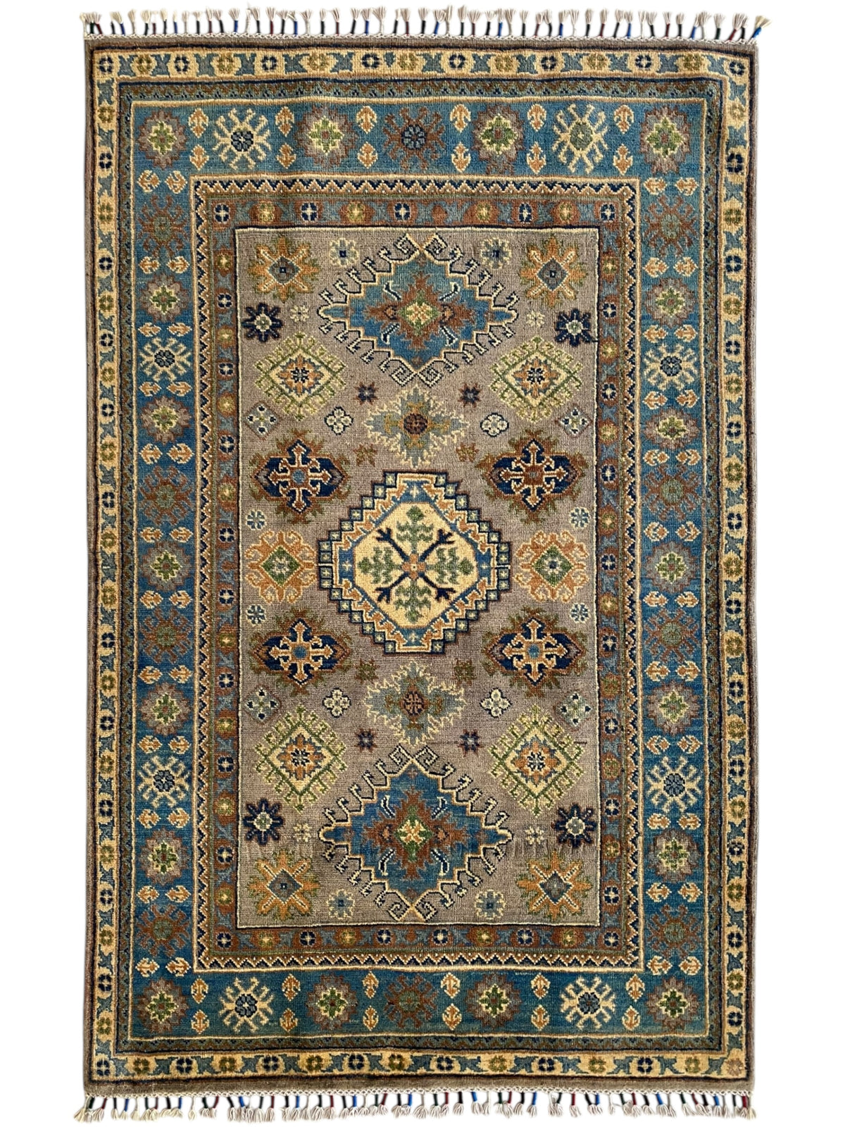 Afghani Rug 4x6 size range tribal Blue laid flat