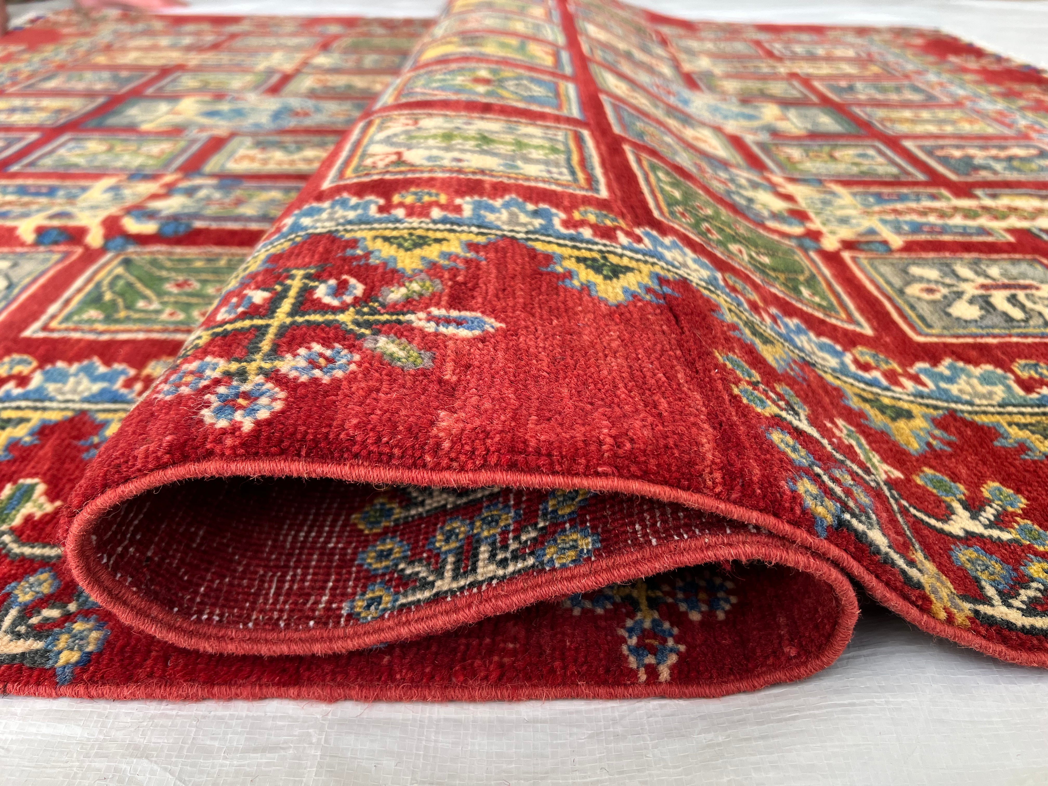 Afghani Rug 5x8 size range tribal Red laid flat
