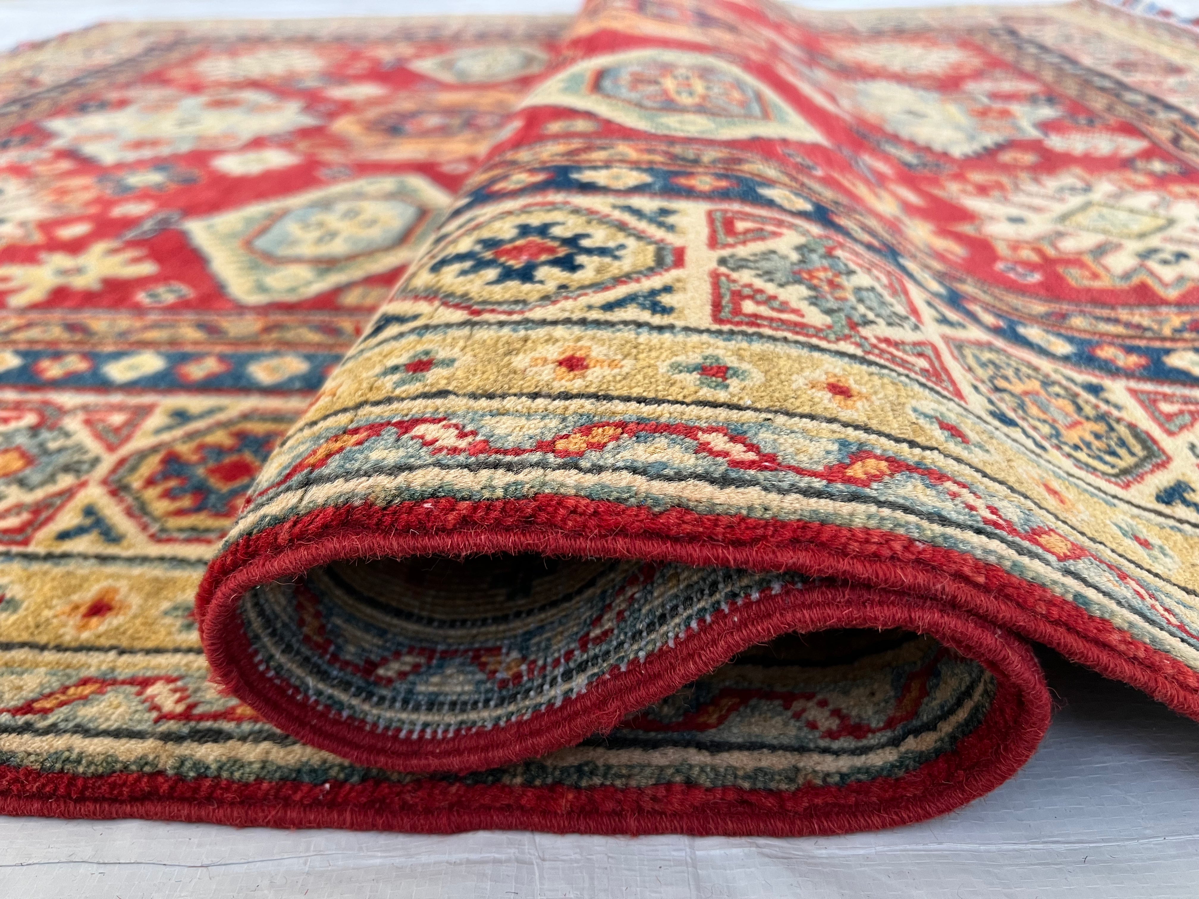 Afghani Rug 5x8 size range tribal Red laid flat