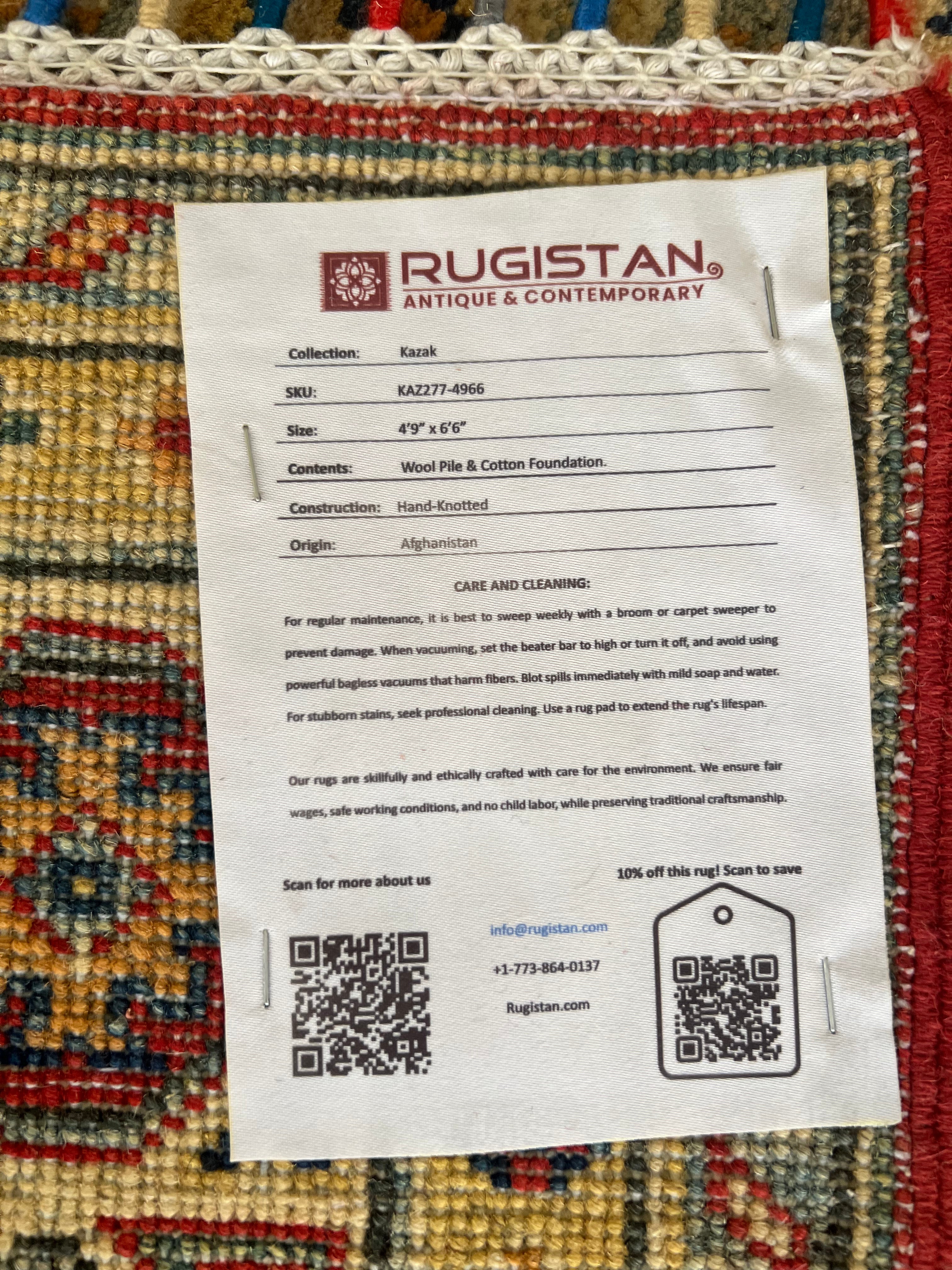 Afghani Rug 5x8 size range tribal Red laid flat