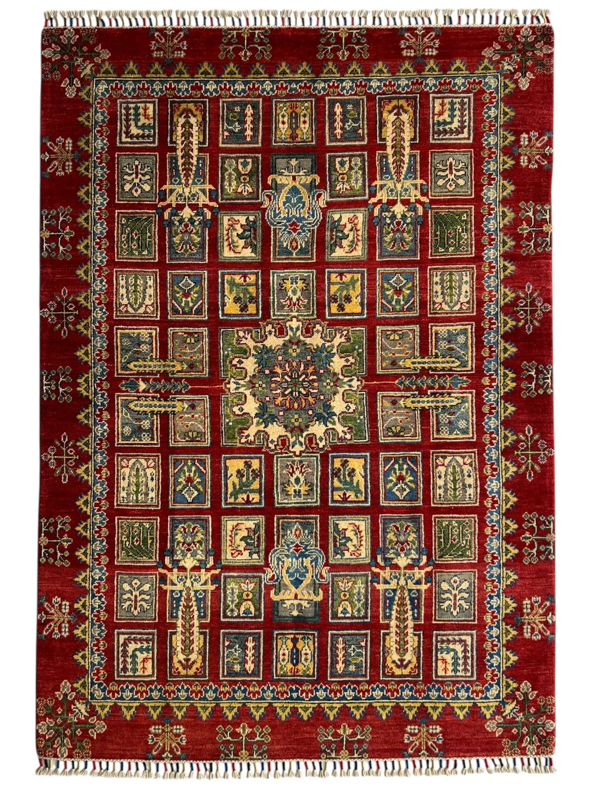 Afghani Rug 5x8 size range tribal Red laid flat