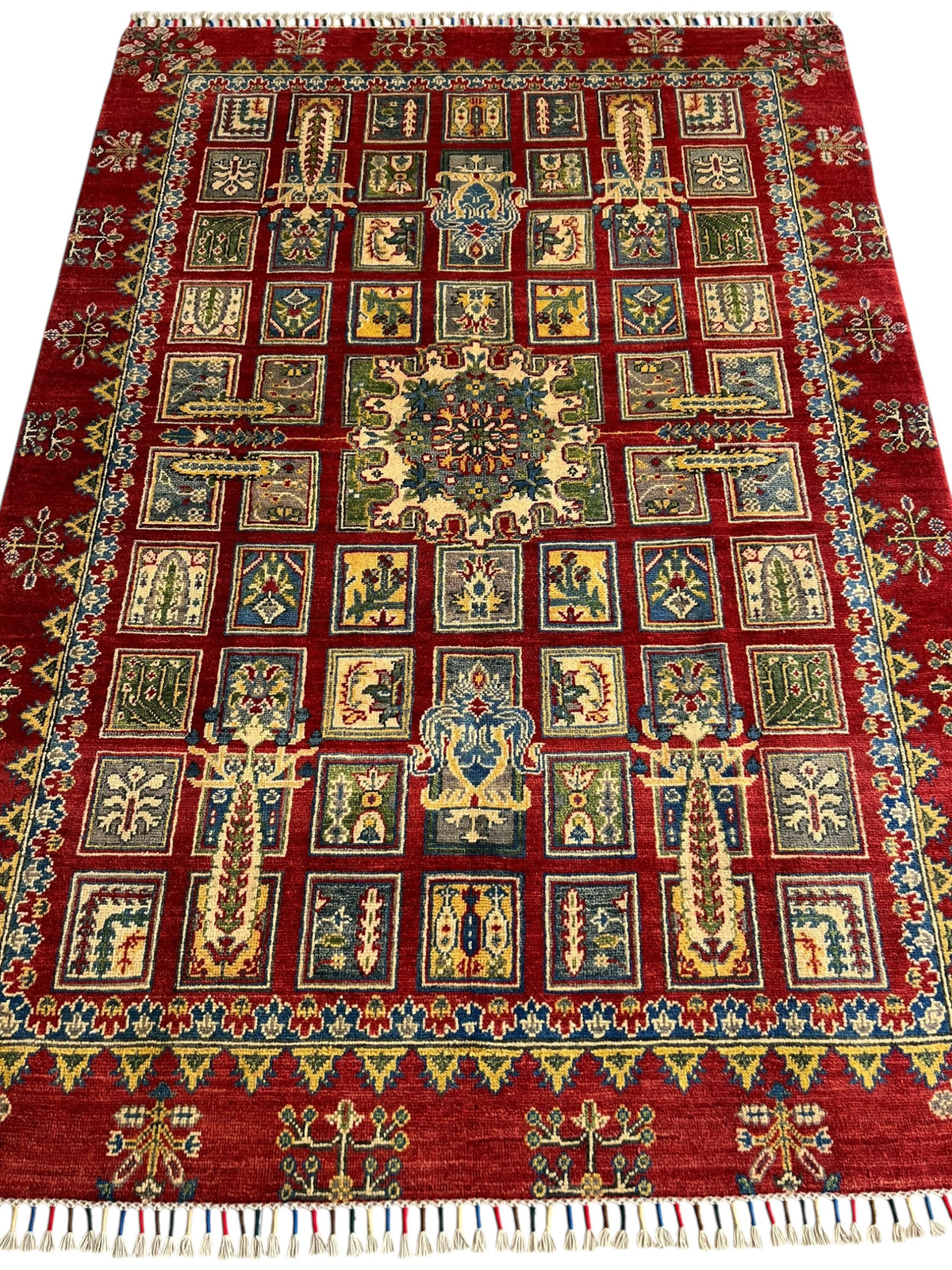 Afghani Rug 5x8 size range tribal Red laid flat