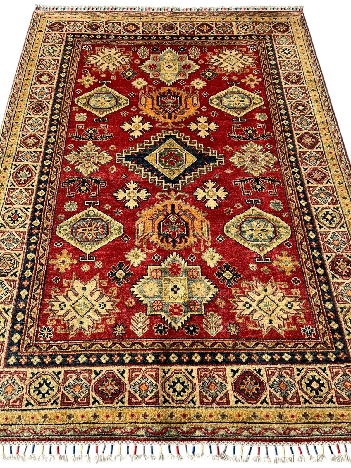 Afghani Rug 5x8 size range tribal Red laid flat