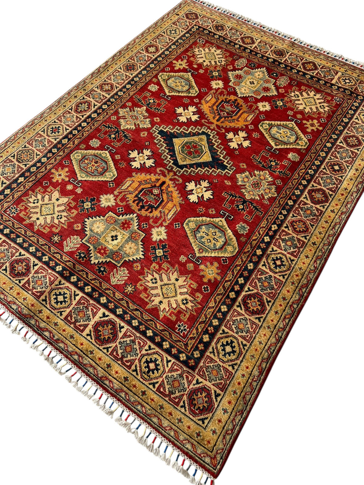 Afghani Rug 5x8 size range tribal Red laid flat
