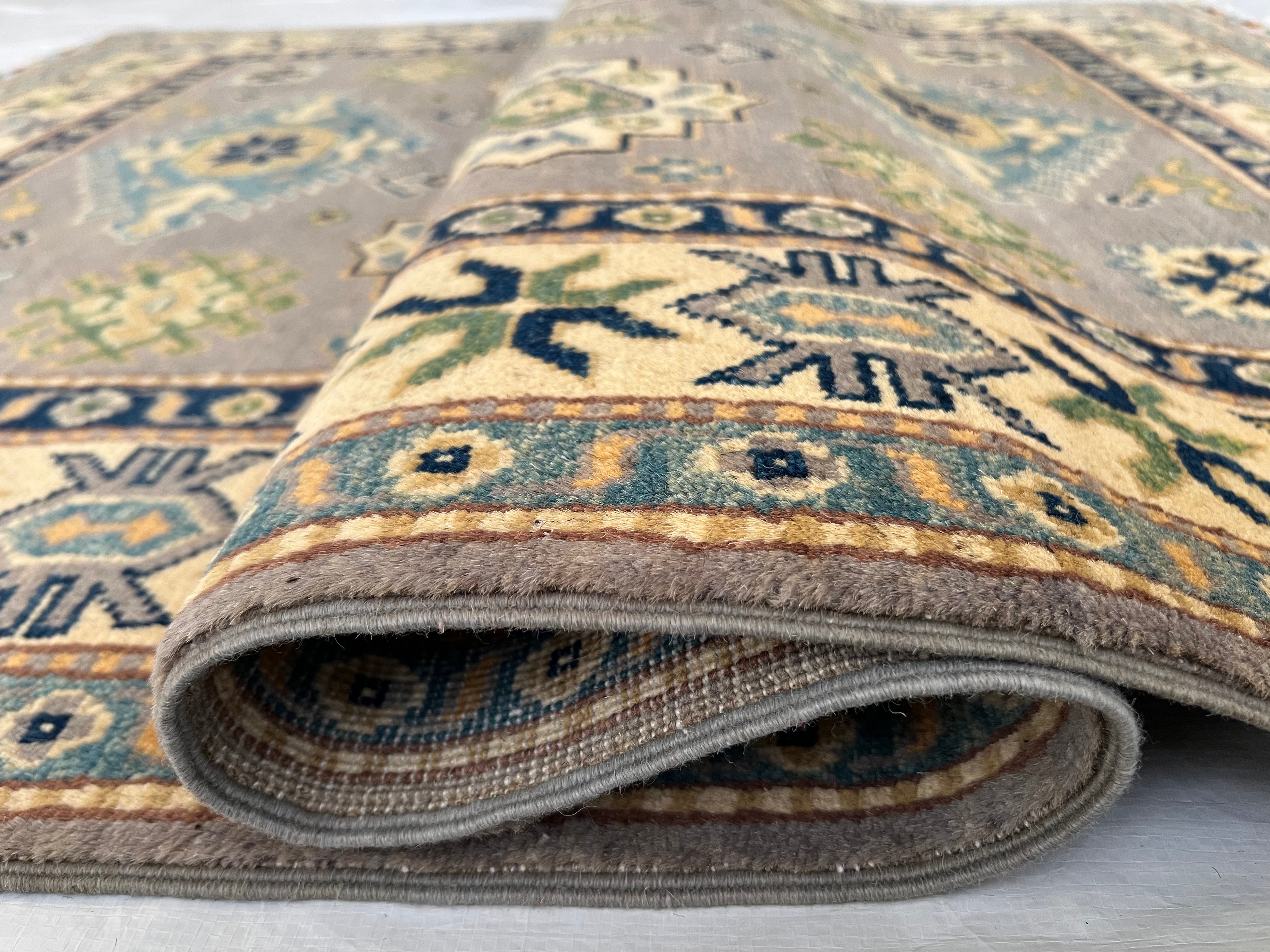 Afghani Rug 4x6 size range tribal Beige laid flat