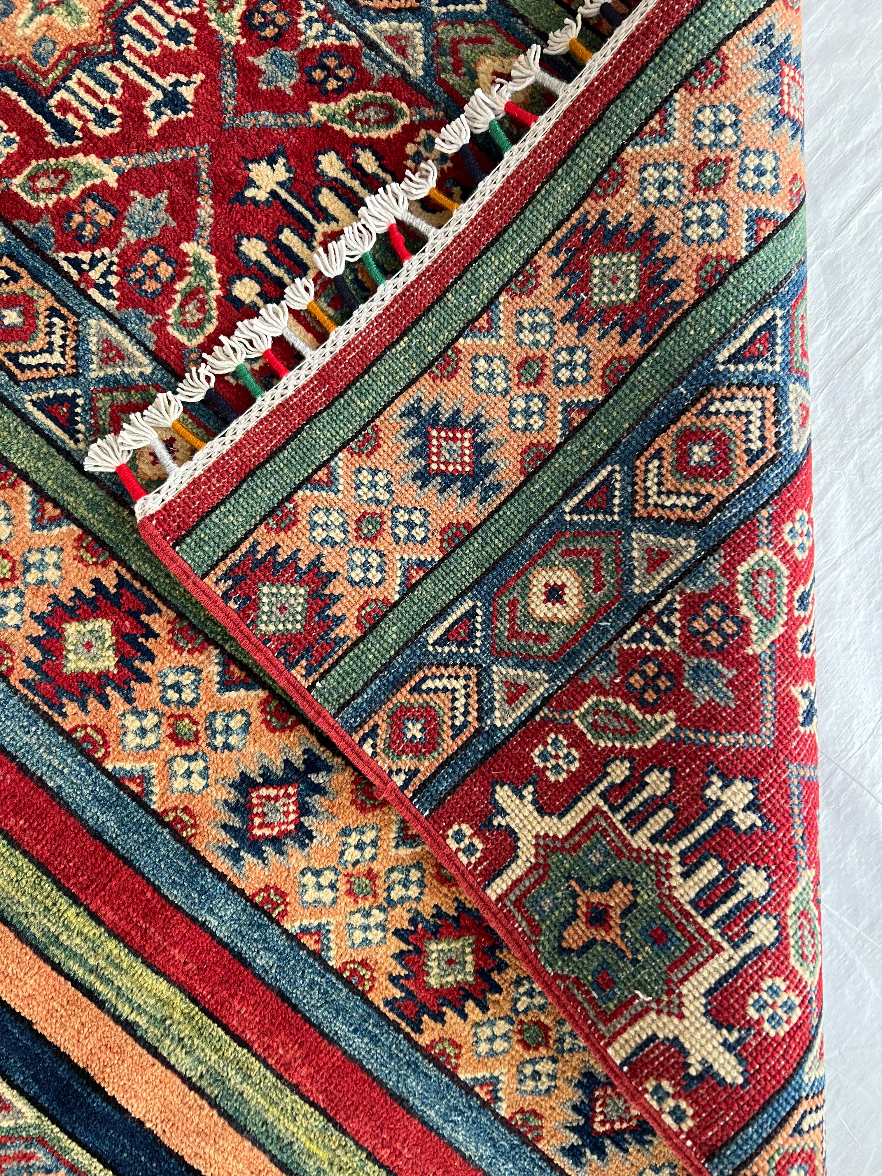 Afghani Rug 6x9 size range tribal Red laid flat